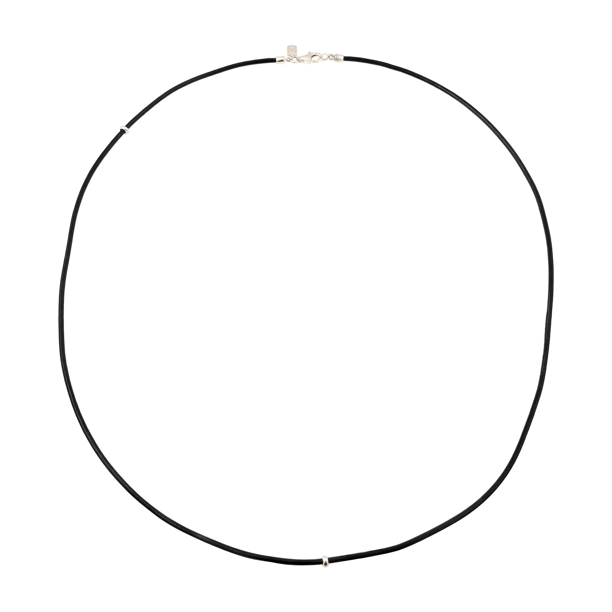 Silber - KUZZOI | Armband | Leder (Schwarz) | 925 Sterling Silber