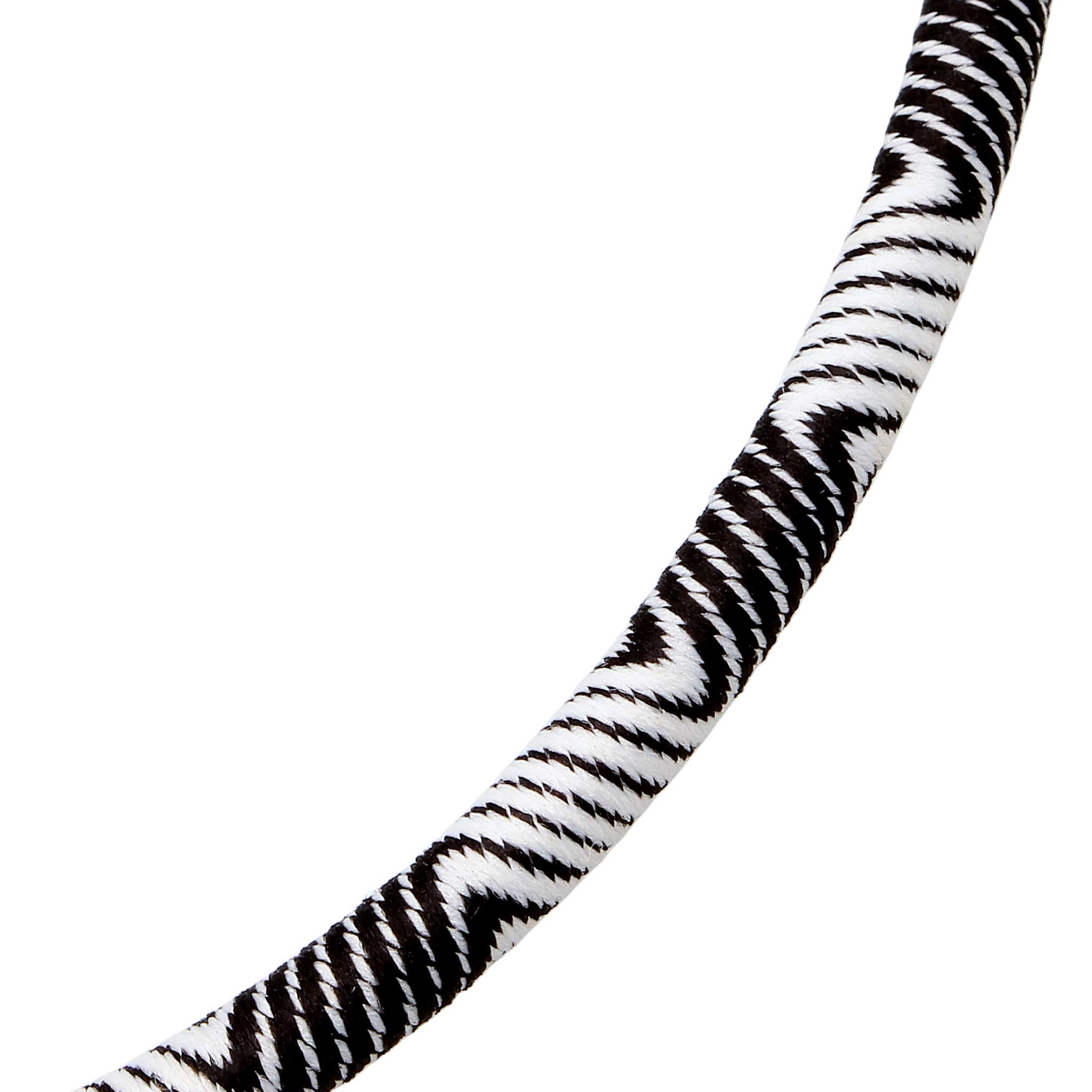 Silber - KUZZOI | Armband | Textil (Schwarz & Weiß) | 925 Sterling Silber