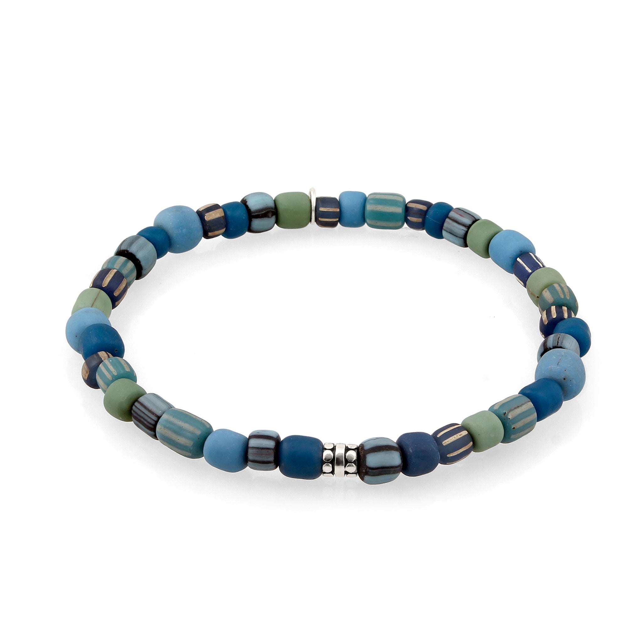 Blau - KUZZOI | Armband Beads | Glas Perlen (Blau) | 925 Sterling Silber