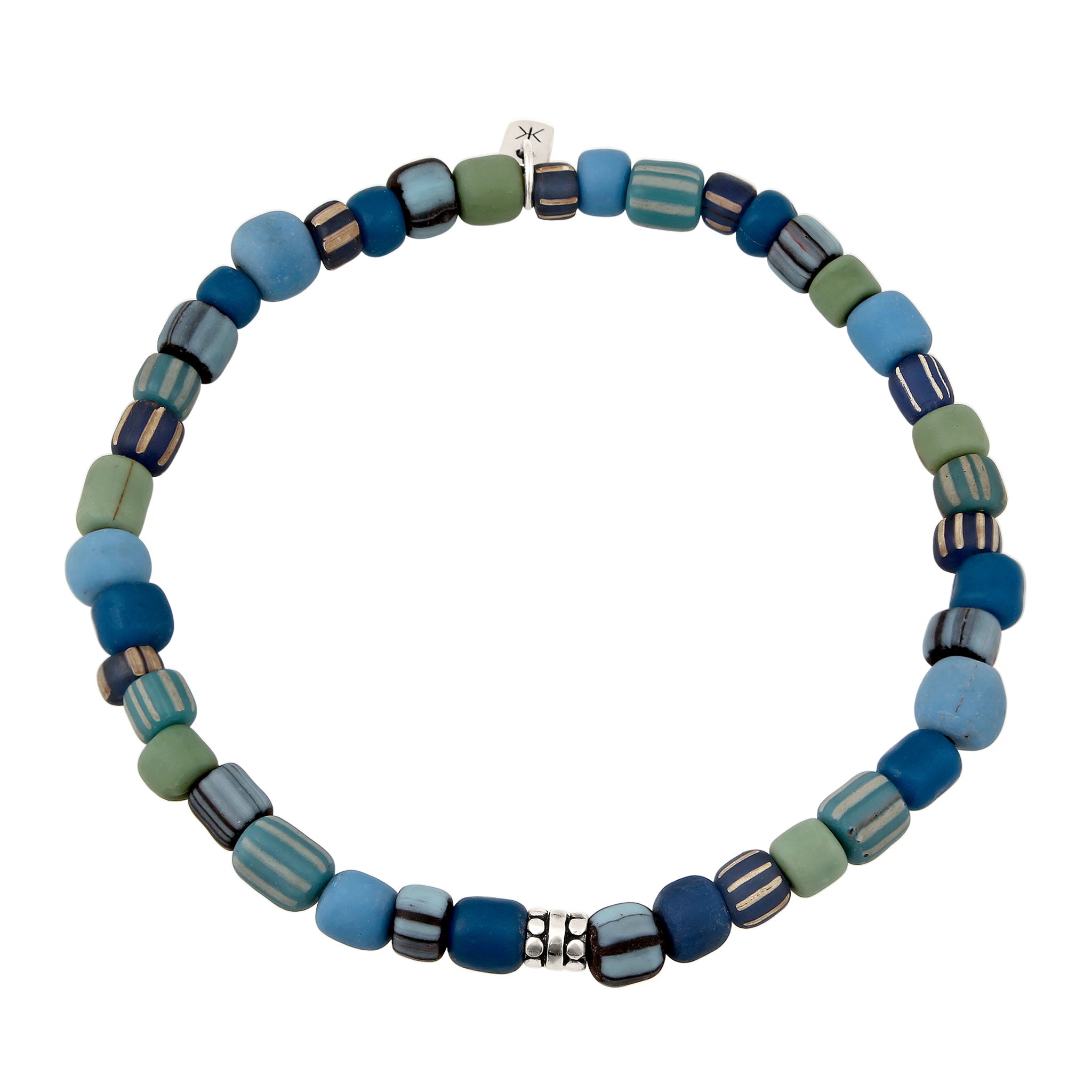 Blau - KUZZOI | Armband Beads | Glas Perlen (Blau) | 925 Sterling Silber