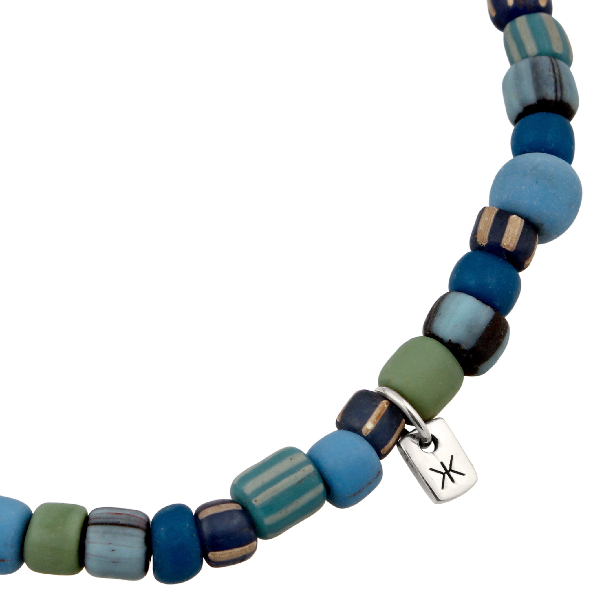 Blau - KUZZOI | Armband Beads | Glas Perlen (Blau) | 925 Sterling Silber