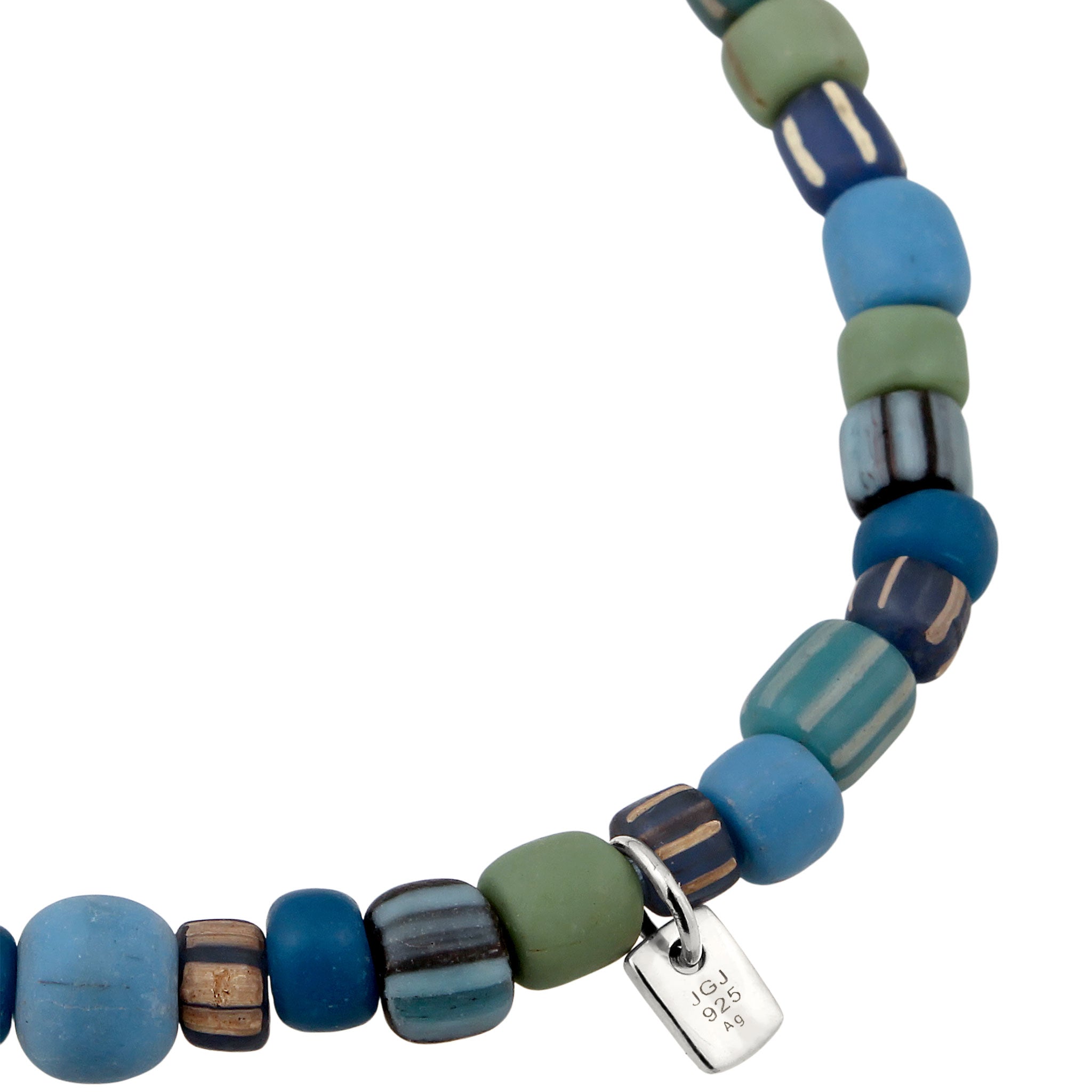 Blau - KUZZOI | Armband Beads | Glas Perlen (Blau) | 925 Sterling Silber