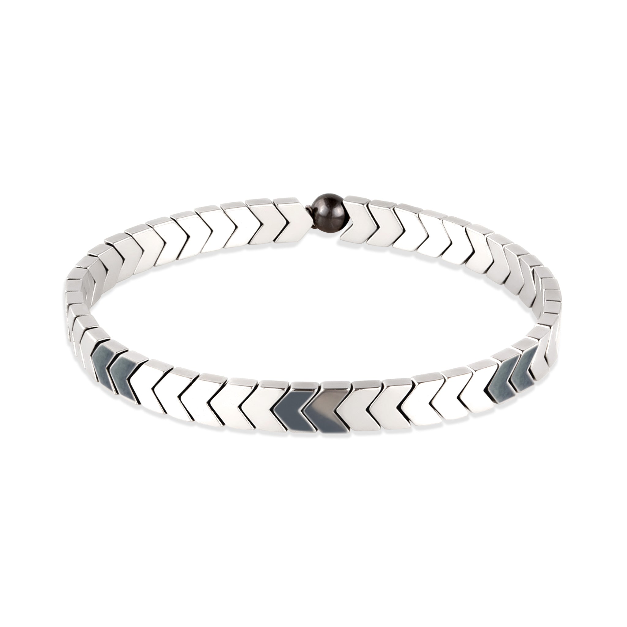 Silber - KUZZOI | Armband | Synthetischer Hämatit | 925 Sterling Silber