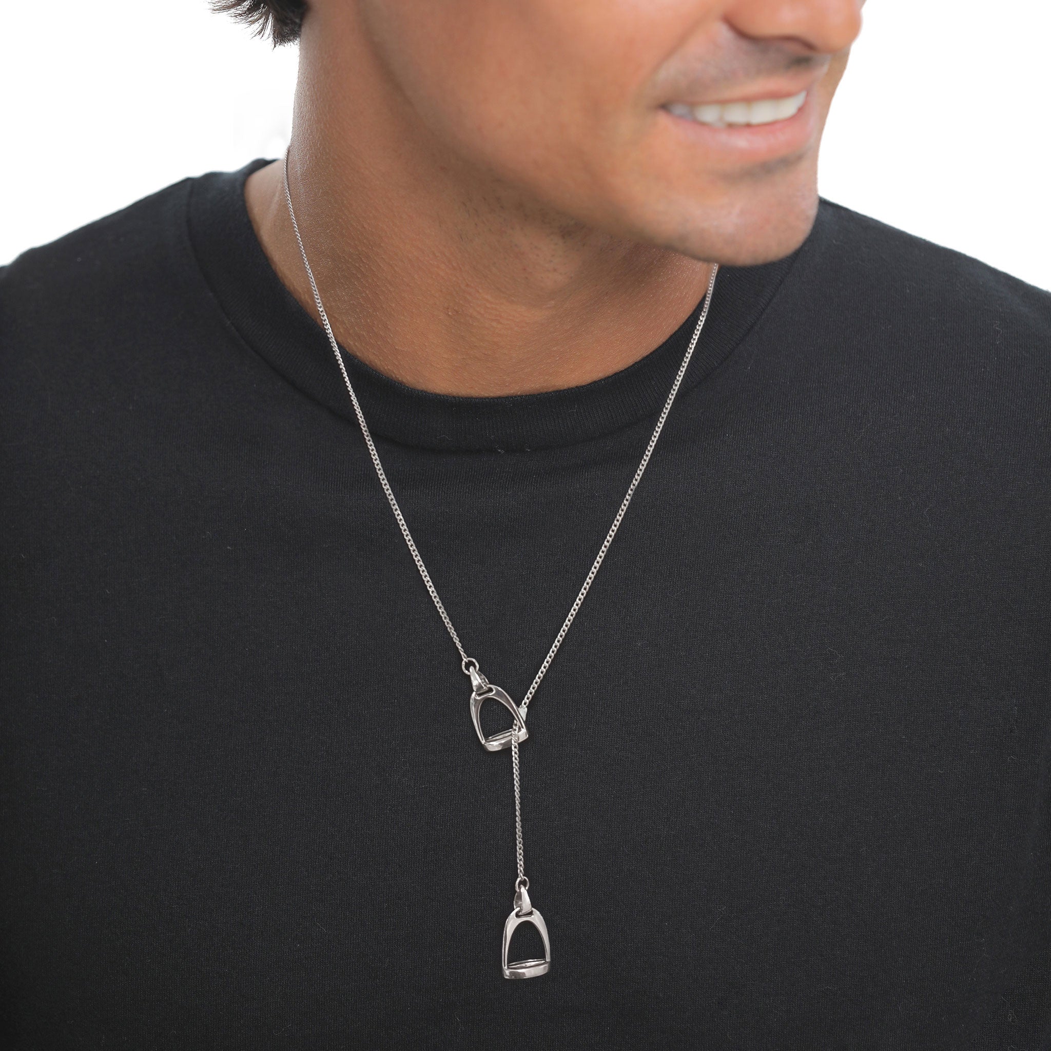 Silber - KUZZOI | Y-Halskette Steigbügel | 925 Sterling Silber