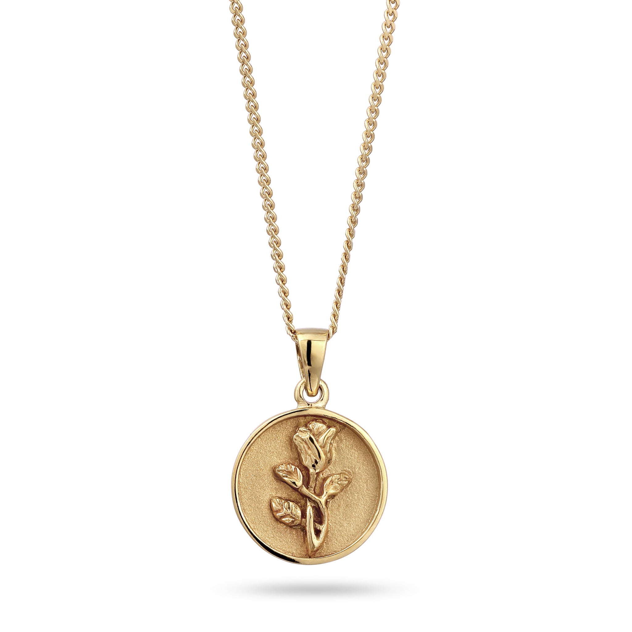 Gold - KUZZOI | Halskette Anhänger Blume | 925 Sterling Silber vergoldet