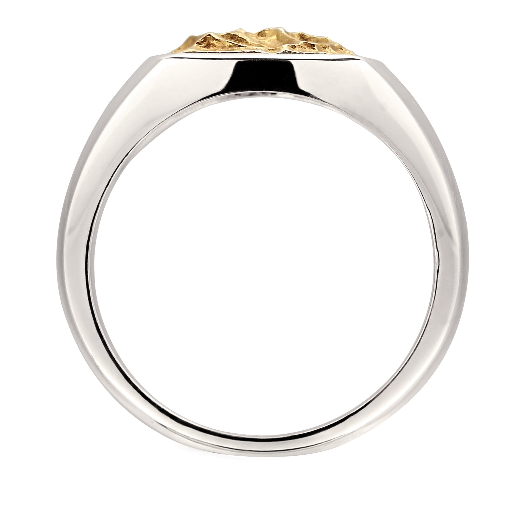 Zweifarbig - KUZZOI | Siegelring Bicolor | 925 Sterling Silber vergoldet