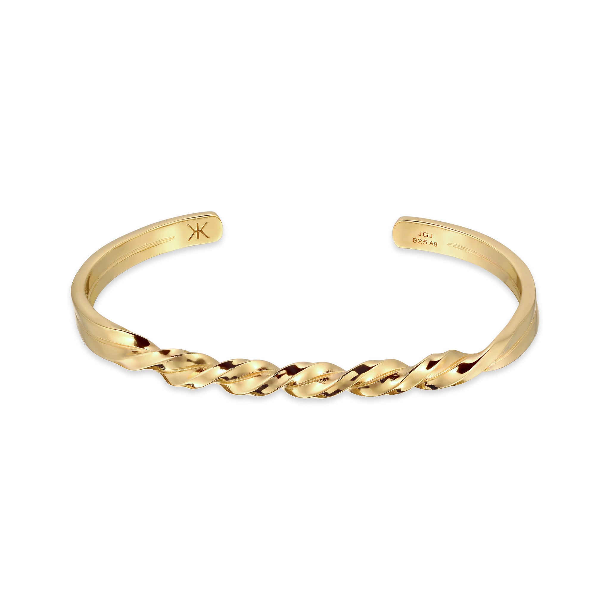 Gold - KUZZOI | Armreif Twisted | 925 Sterling Silber vergoldet