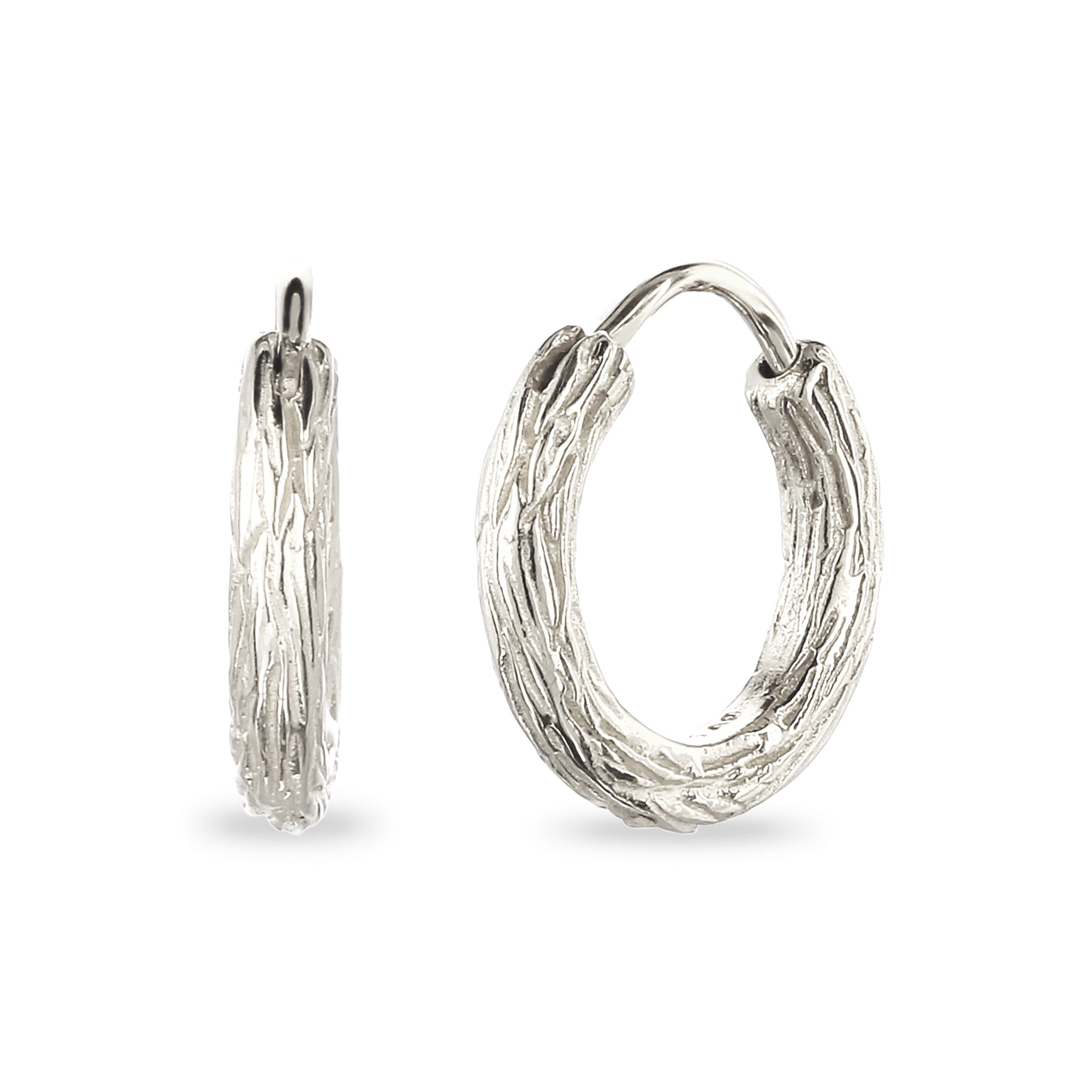 Silber - KUZZOI | Creolen Strukturiert | 925 Sterling Silber