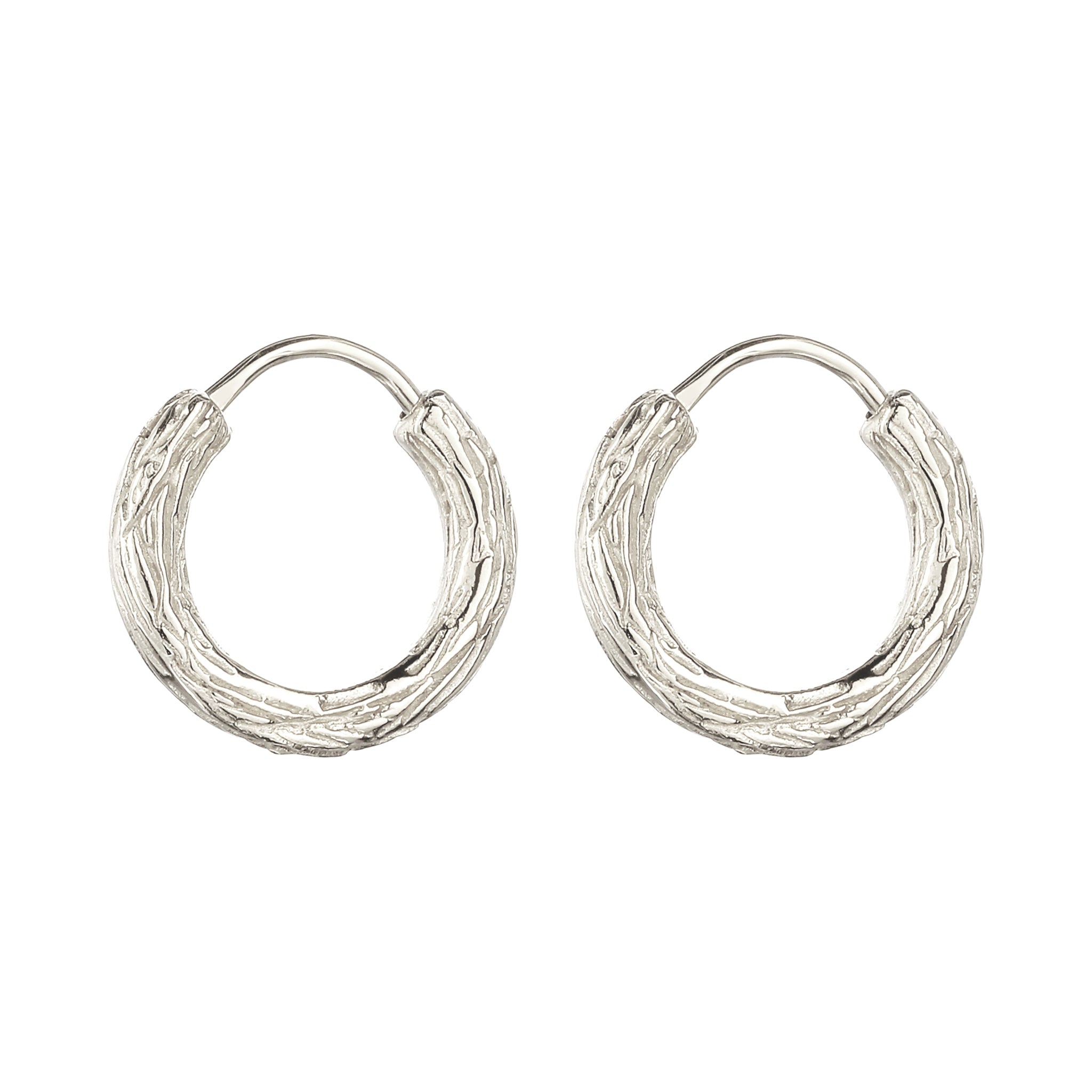 Silber - KUZZOI | Creolen Strukturiert | 925 Sterling Silber