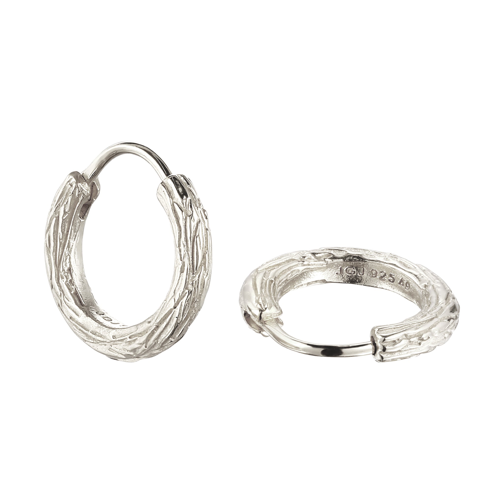 Silber - KUZZOI | Creolen Strukturiert | 925 Sterling Silber