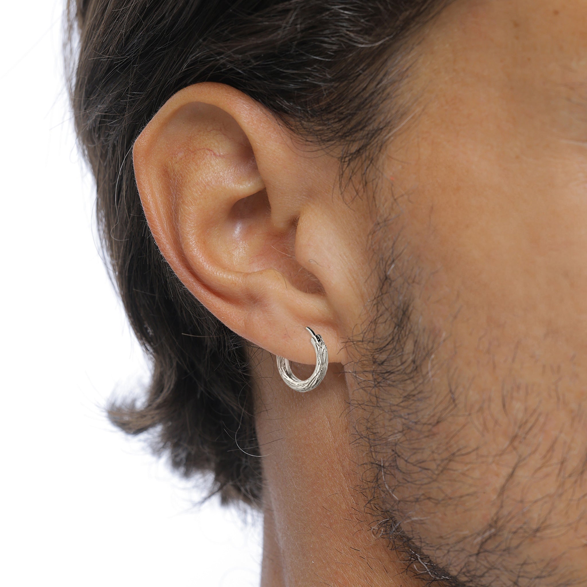 Silber - KUZZOI | Creolen Strukturiert | 925 Sterling Silber