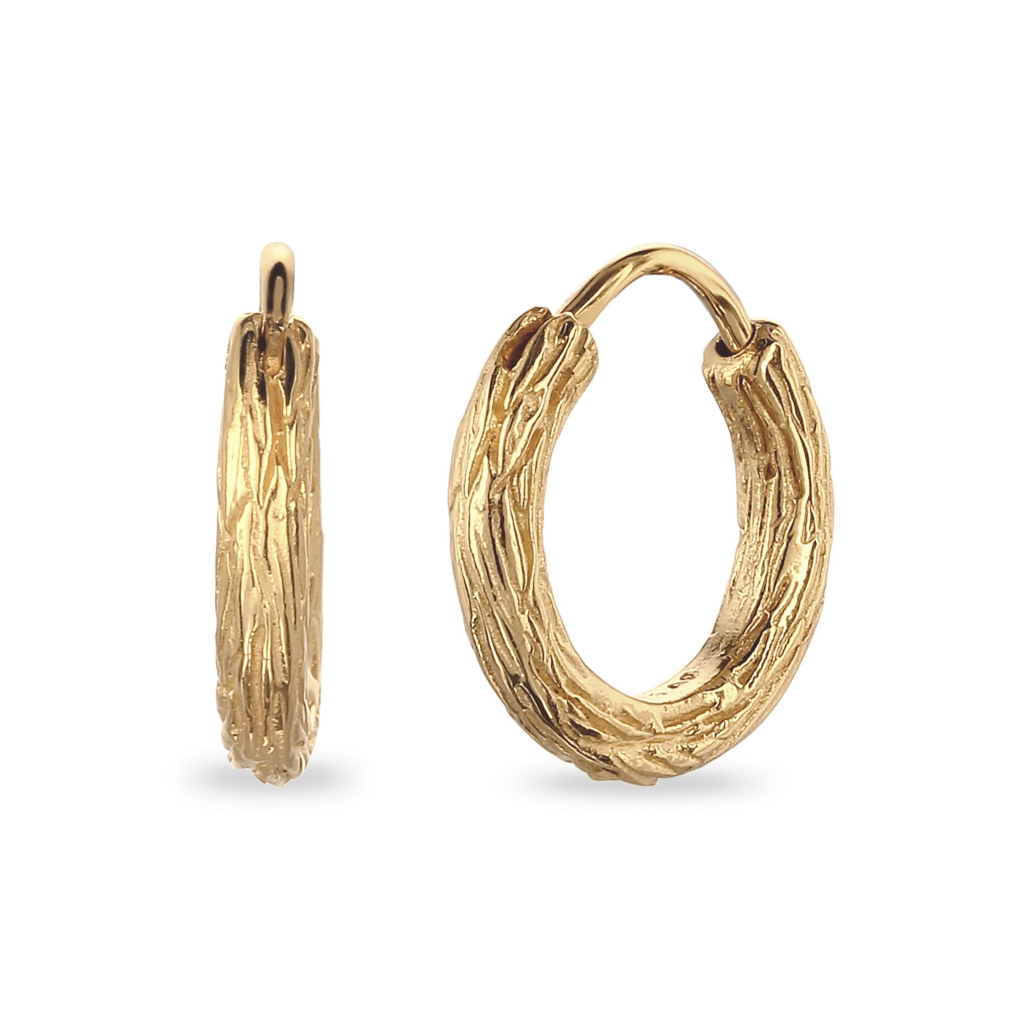 Gold - KUZZOI | Creolen Strukturiert | 925 Sterling Silber vergoldet