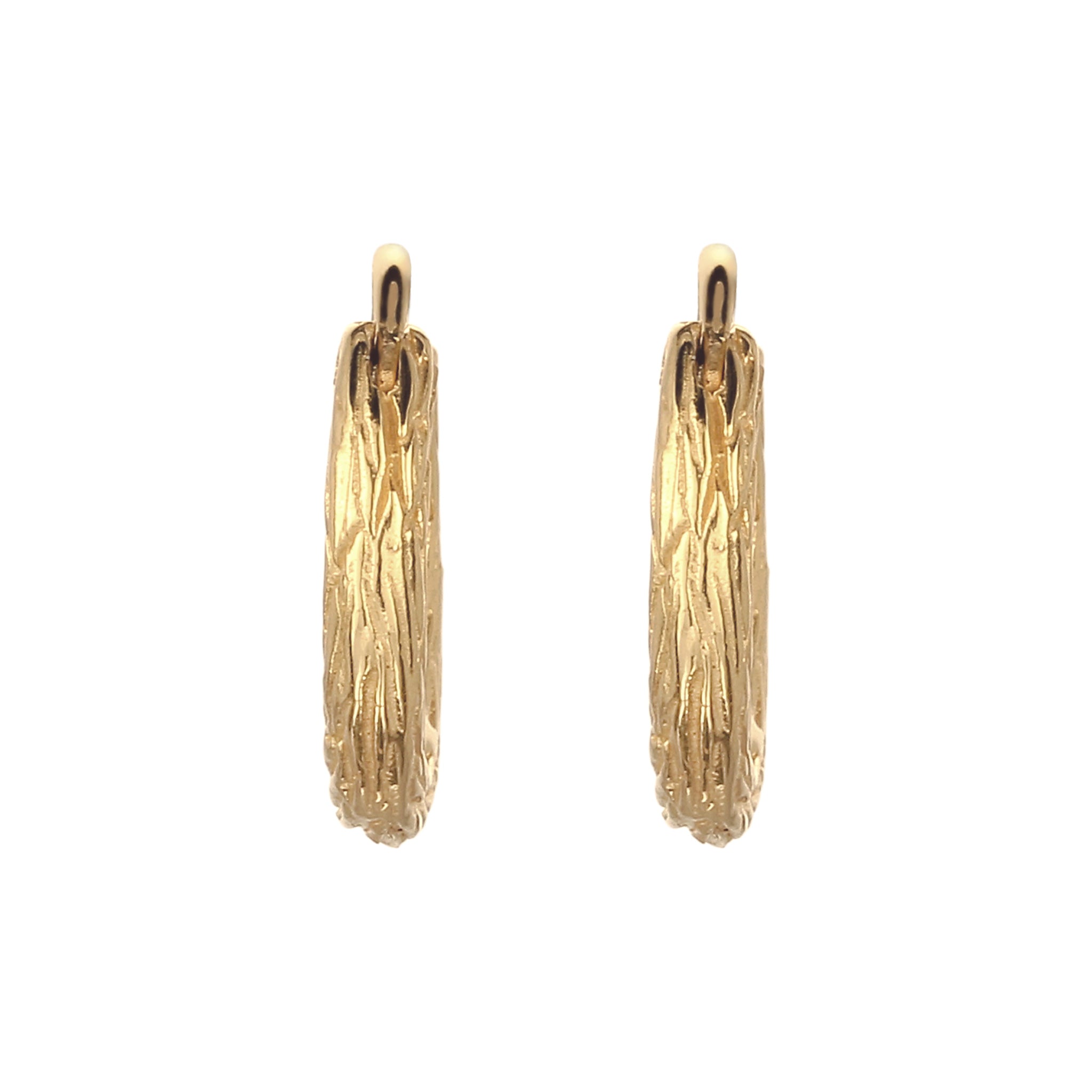 Gold - KUZZOI | Creolen Strukturiert | 925 Sterling Silber vergoldet