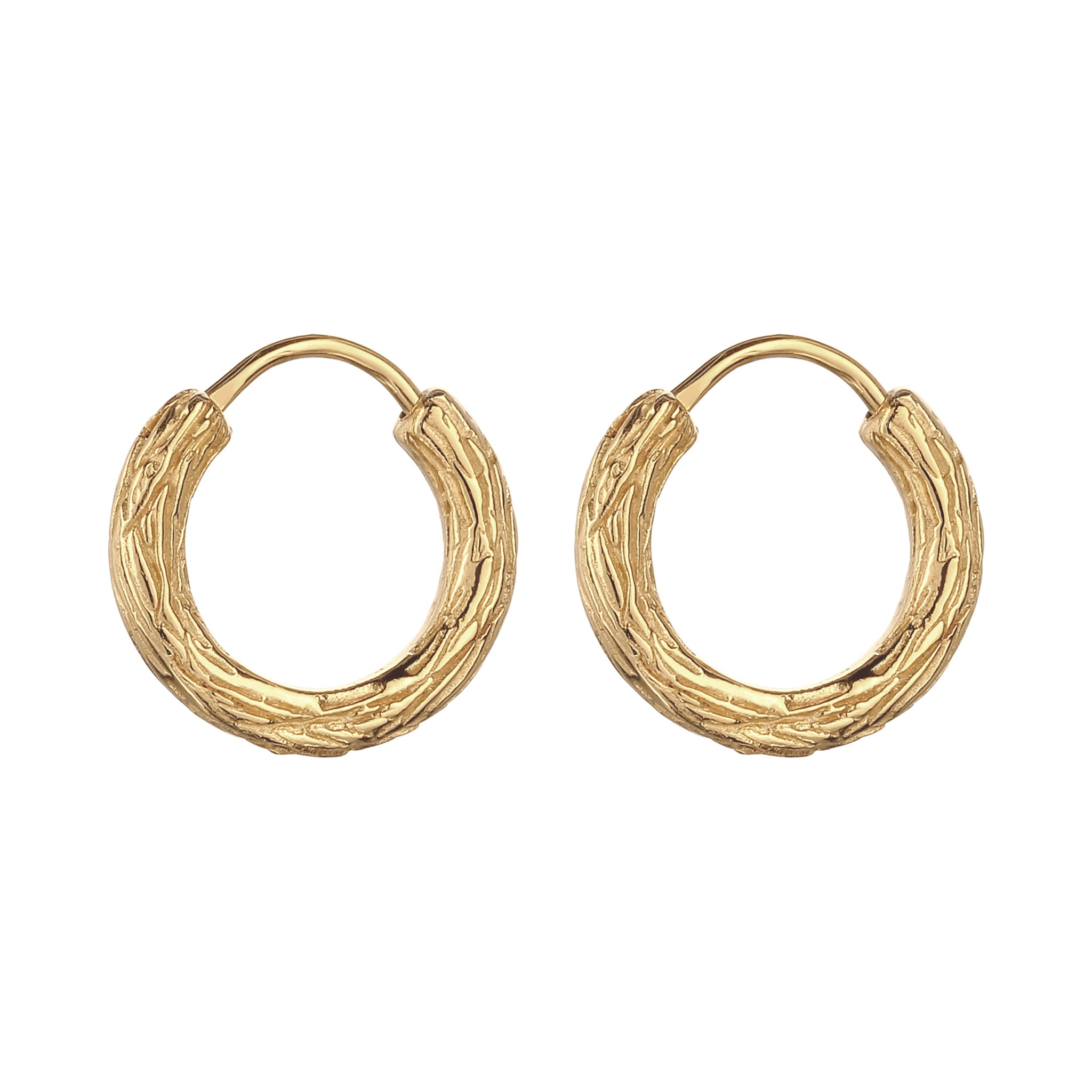 Gold - KUZZOI | Creolen Strukturiert | 925 Sterling Silber vergoldet