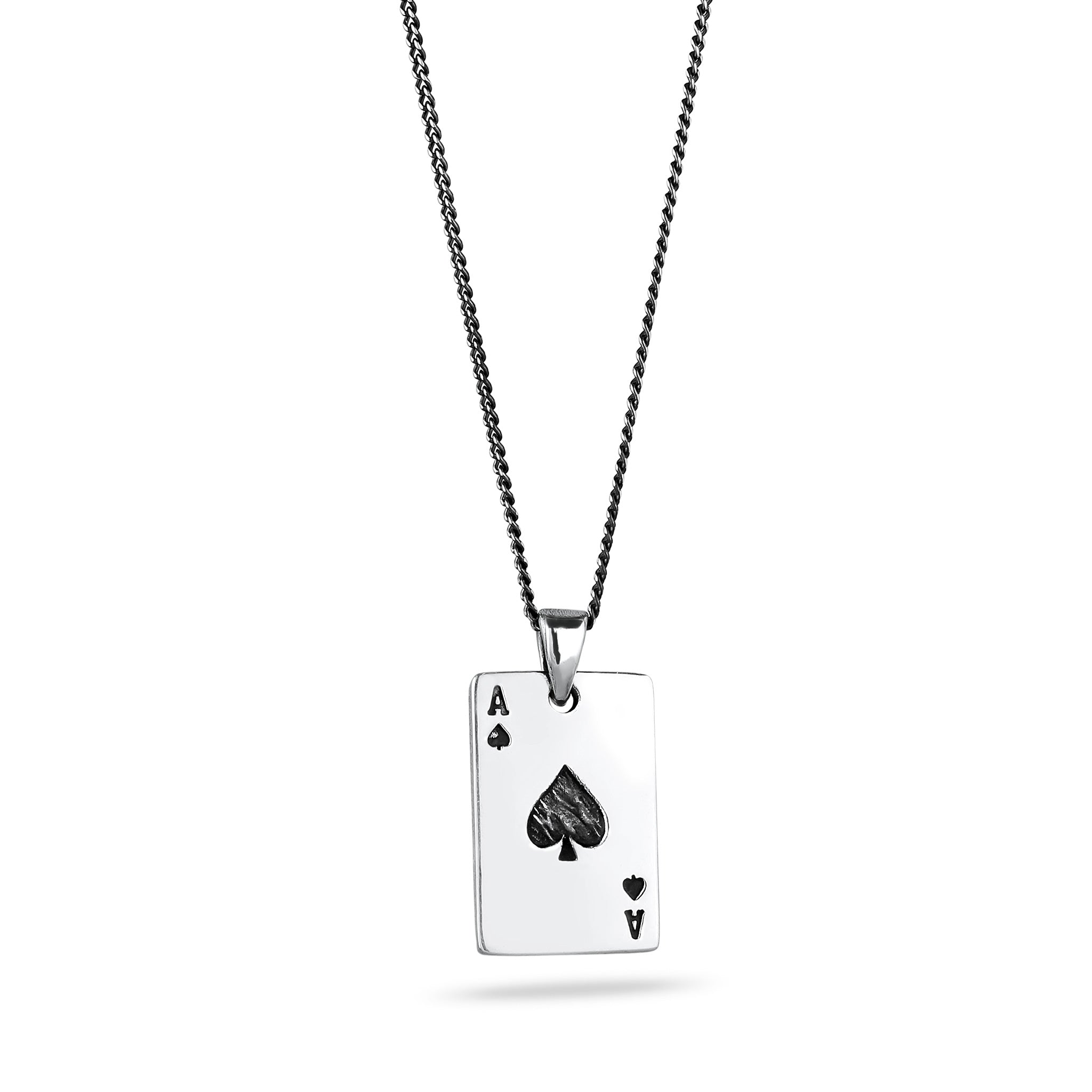 Silber - KUZZOI | Halskette Anhänger Ass Karte | 925 Sterling Silber