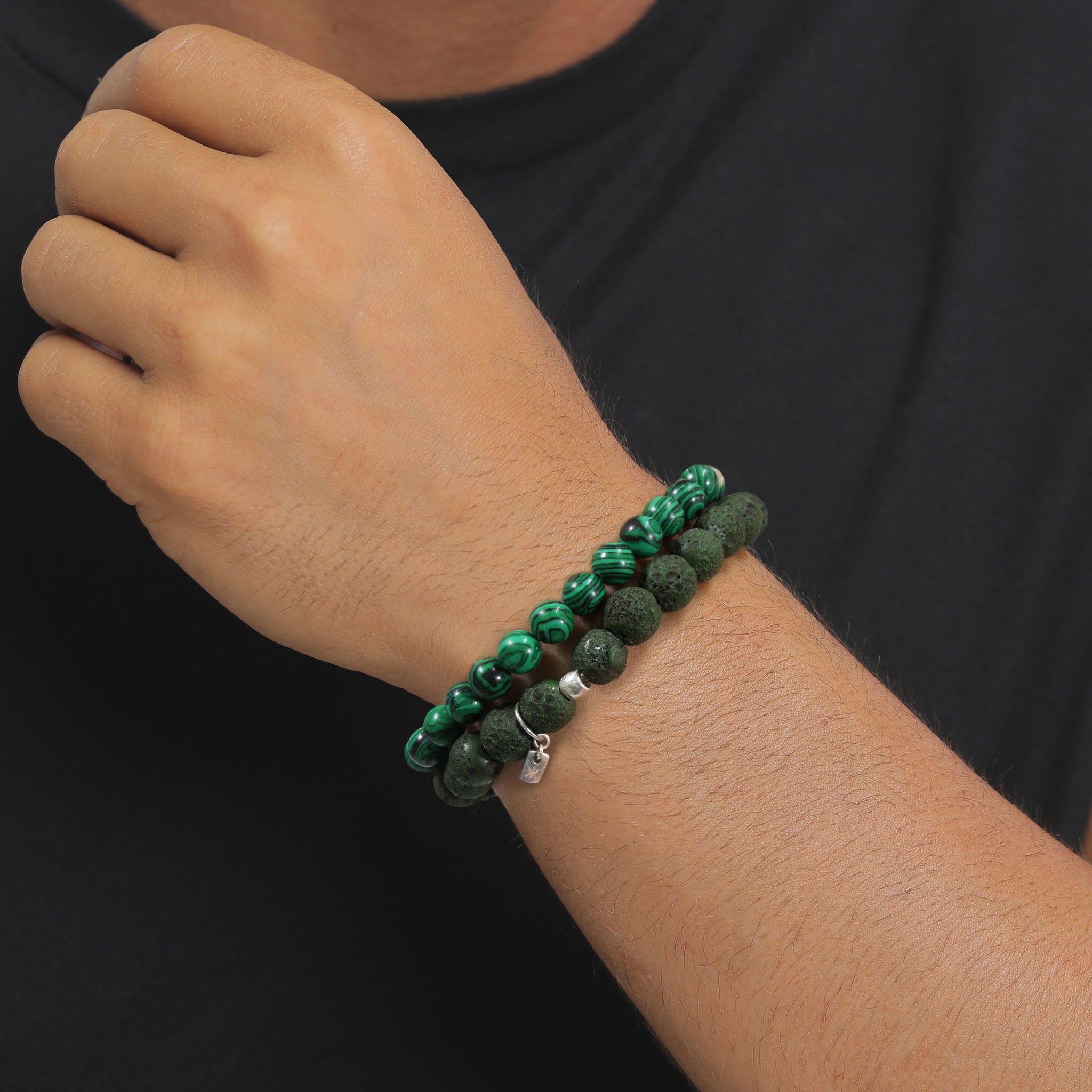 Grün - KUZZOI | Armbandset Beads | Harz (Grün) | 925 Sterling Silber