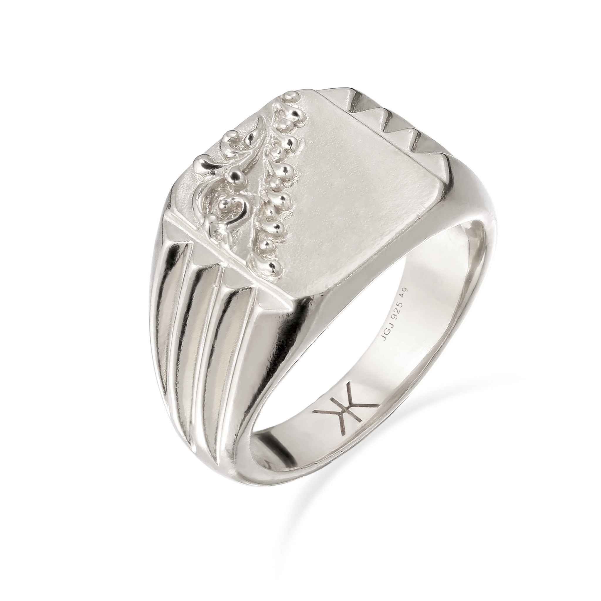 Silver engravable - KUZZOI | Herren Siegelring | 925 Sterling Silber