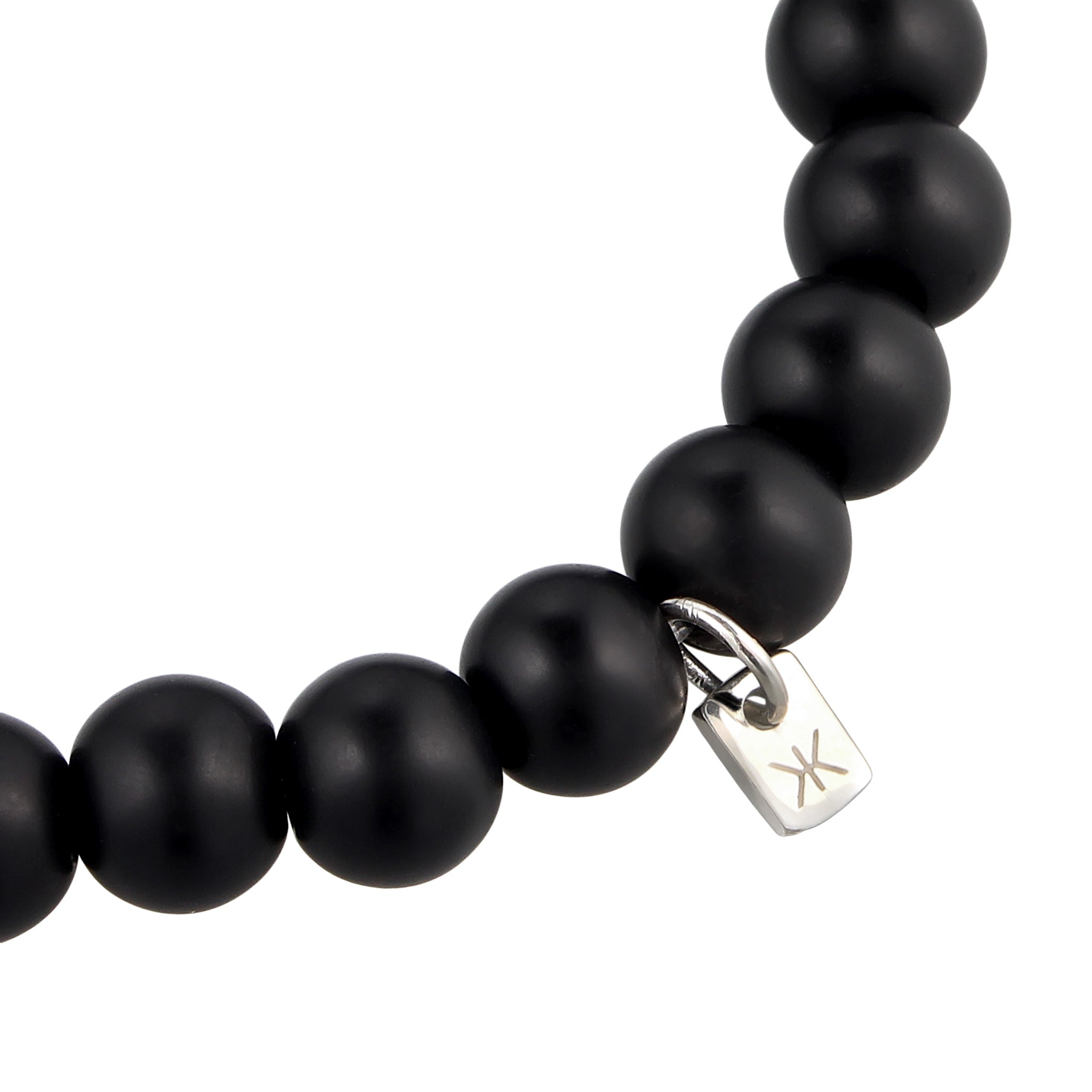Silber - KUZZOI | Bead Armband | Türkis & Onyx (Grünbraun & Schwarz) | 925 Sterling Silber