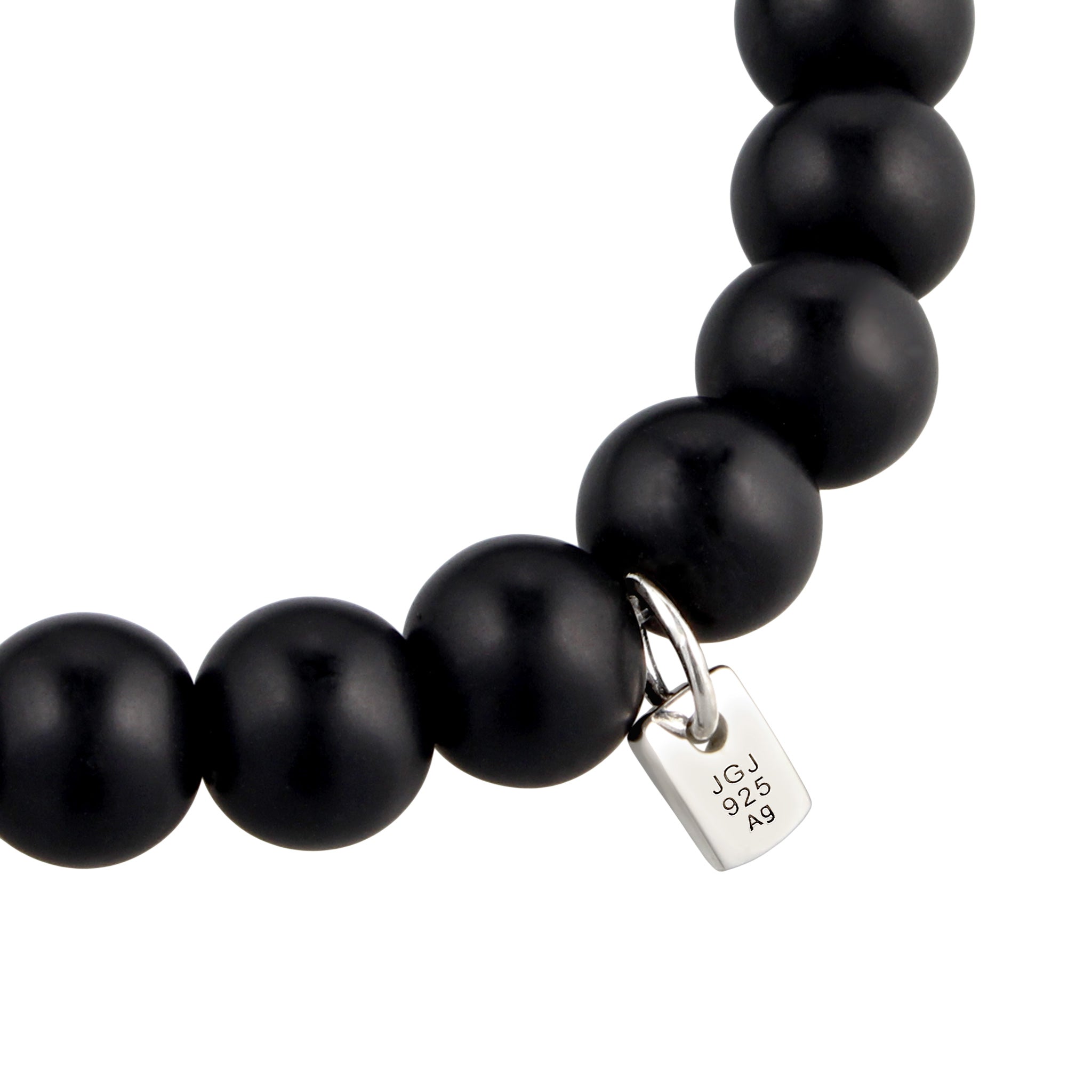 Silber - KUZZOI | Bead Armband | Türkis & Onyx (Grünbraun & Schwarz) | 925 Sterling Silber