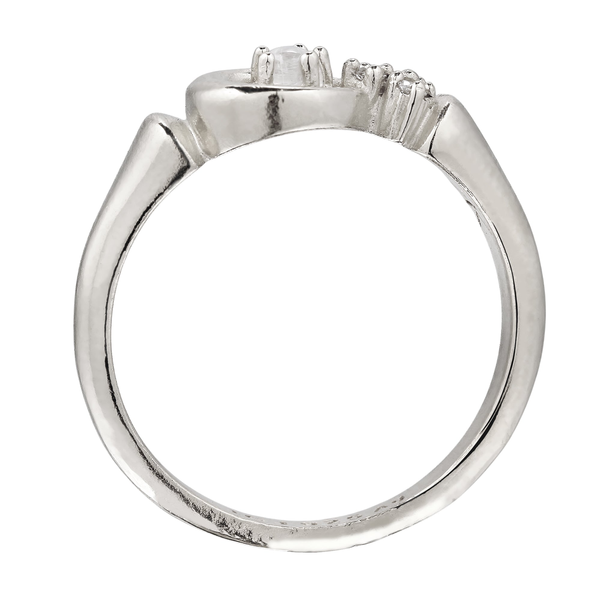 Silber - KUZZOI | Ring Stern | Mondstein (Regenbogen) | 925 Sterling Silber