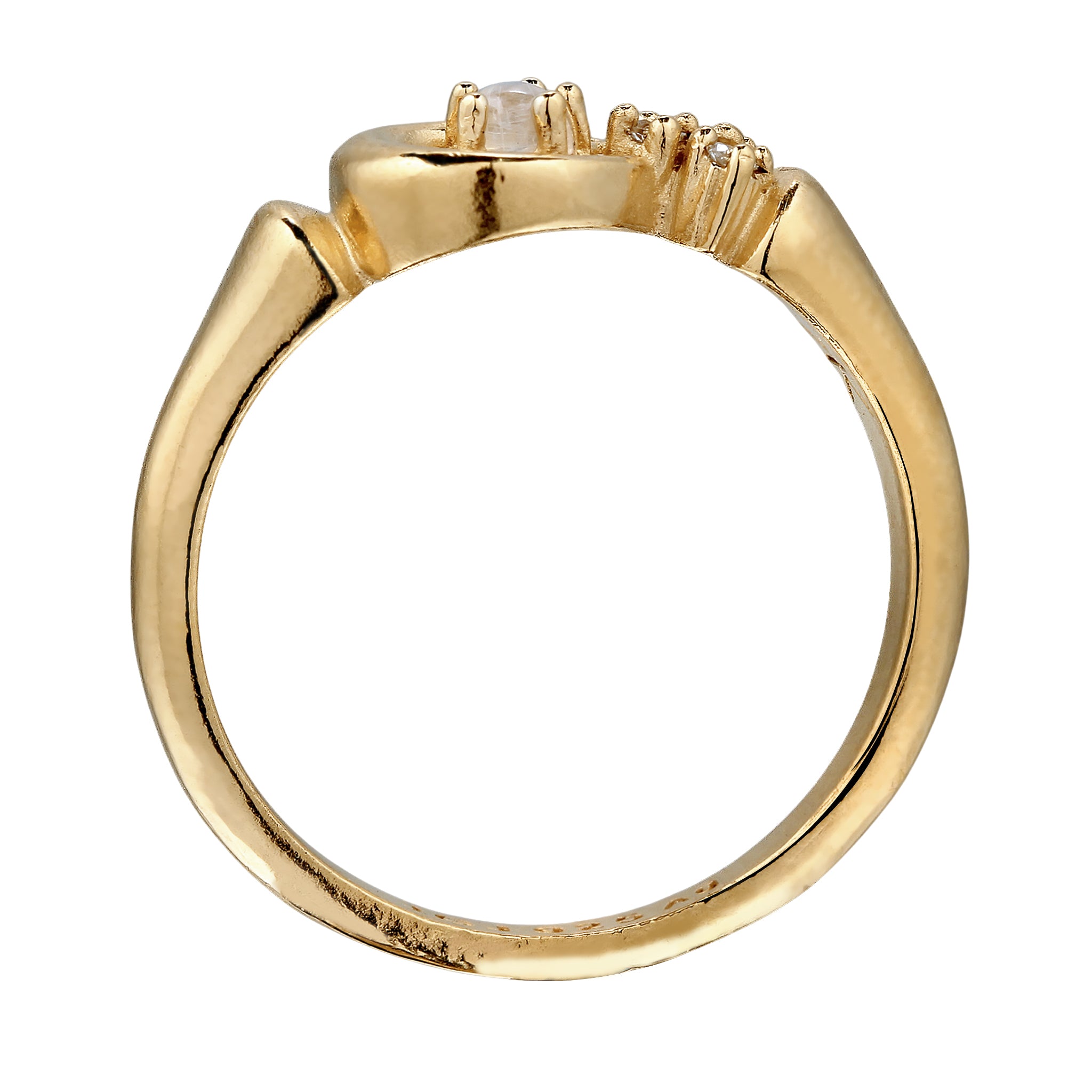 Gold - KUZZOI | Star Mondstein Regenbogen 925 Sterling Silber vergoldet