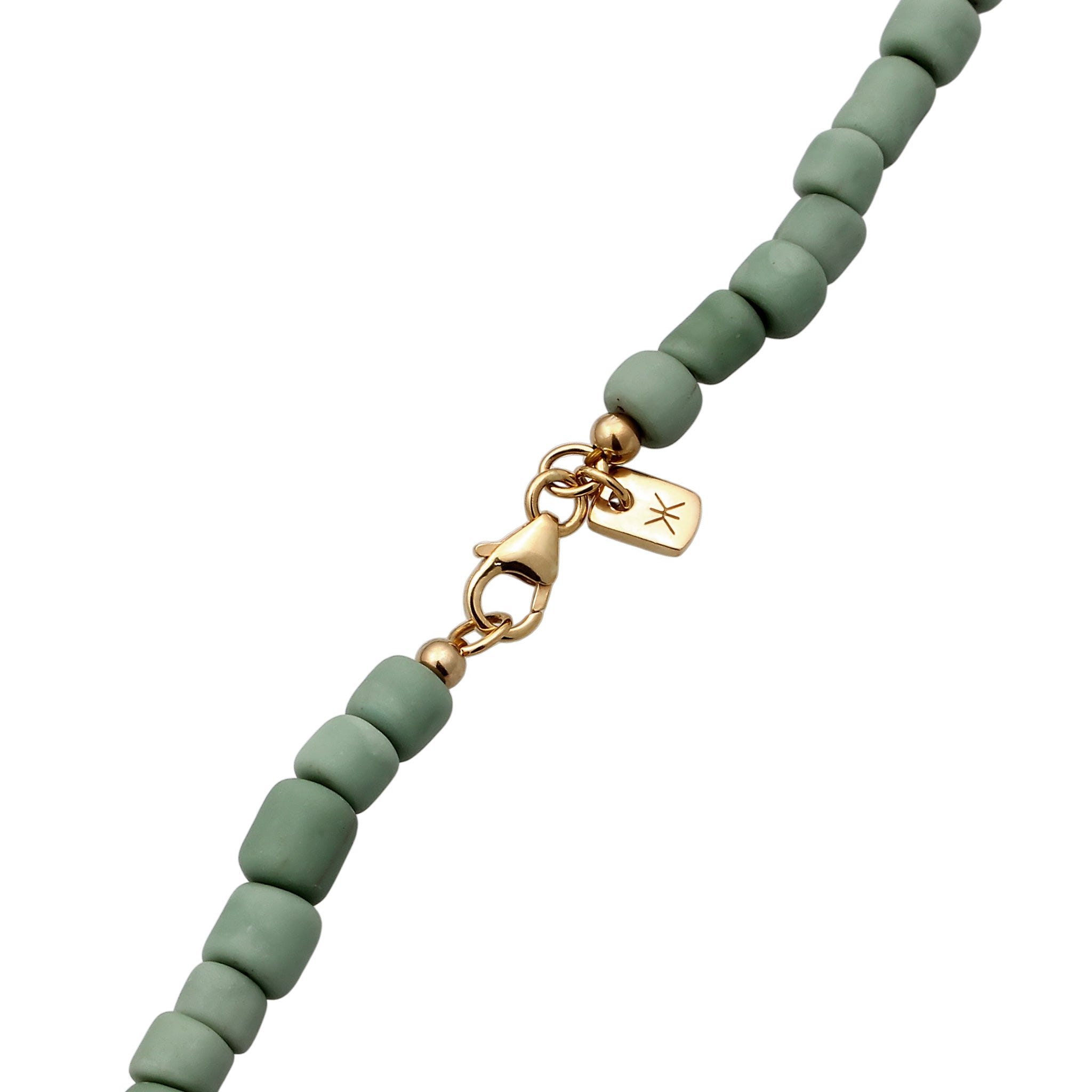 Grün - KUZZOI | Halskette | Glas Beads (Grün) | 925 Sterling Silber vergoldet