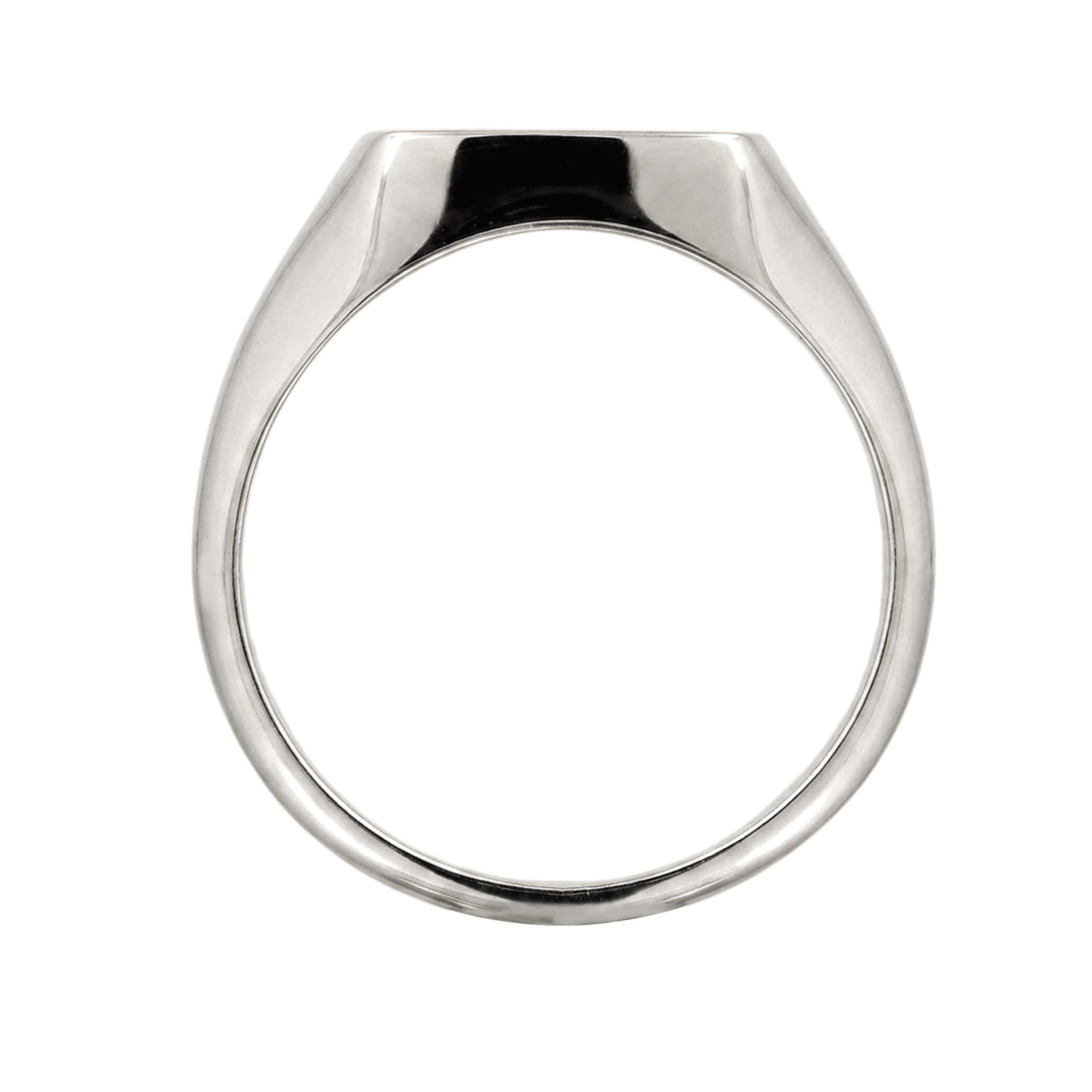 Silber - KUZZOI | Siegelring Grid Edge | Emaille (Schwarz) | 925 Sterling Silber