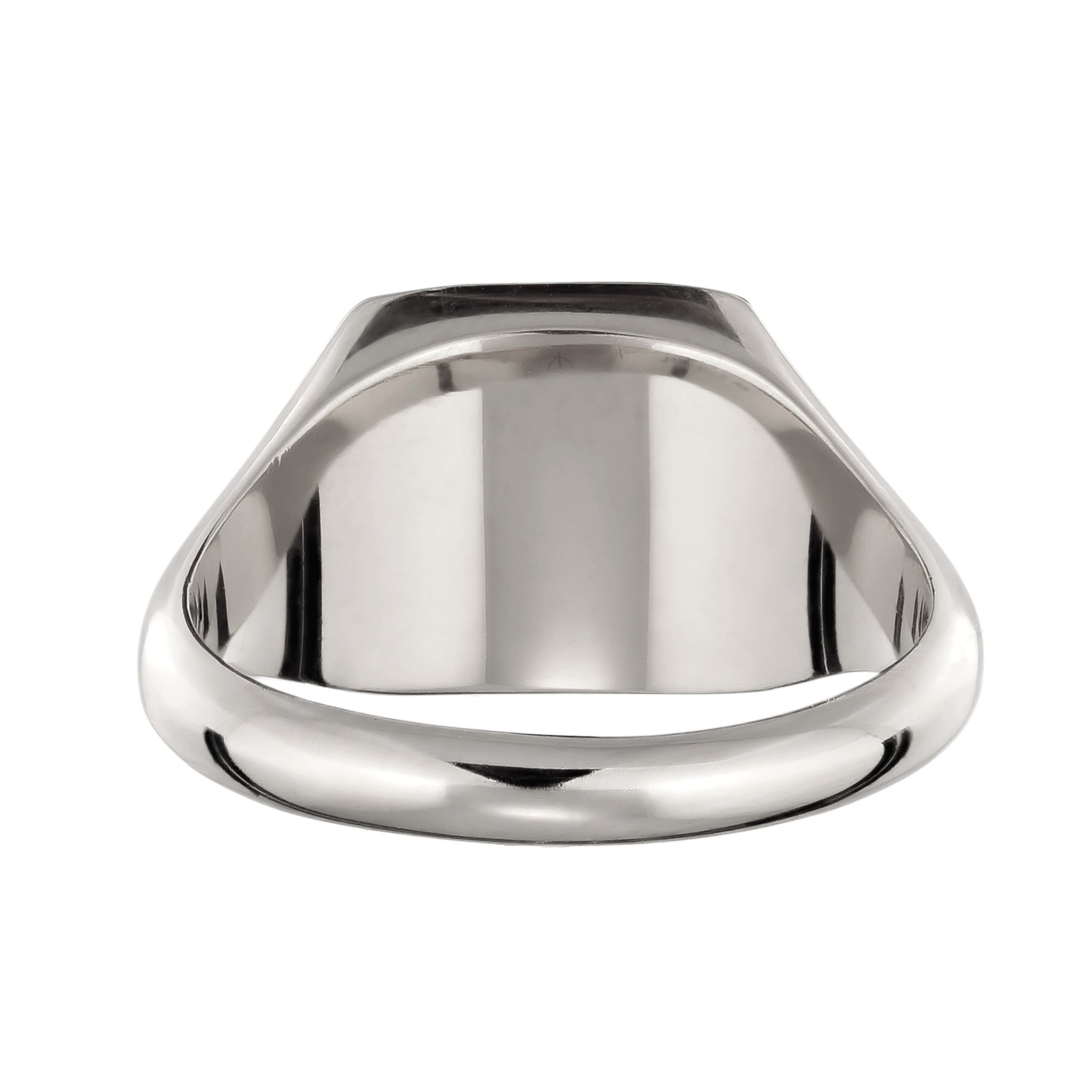 Silber - KUZZOI | Siegelring Grid Edge | Emaille (Schwarz) | 925 Sterling Silber