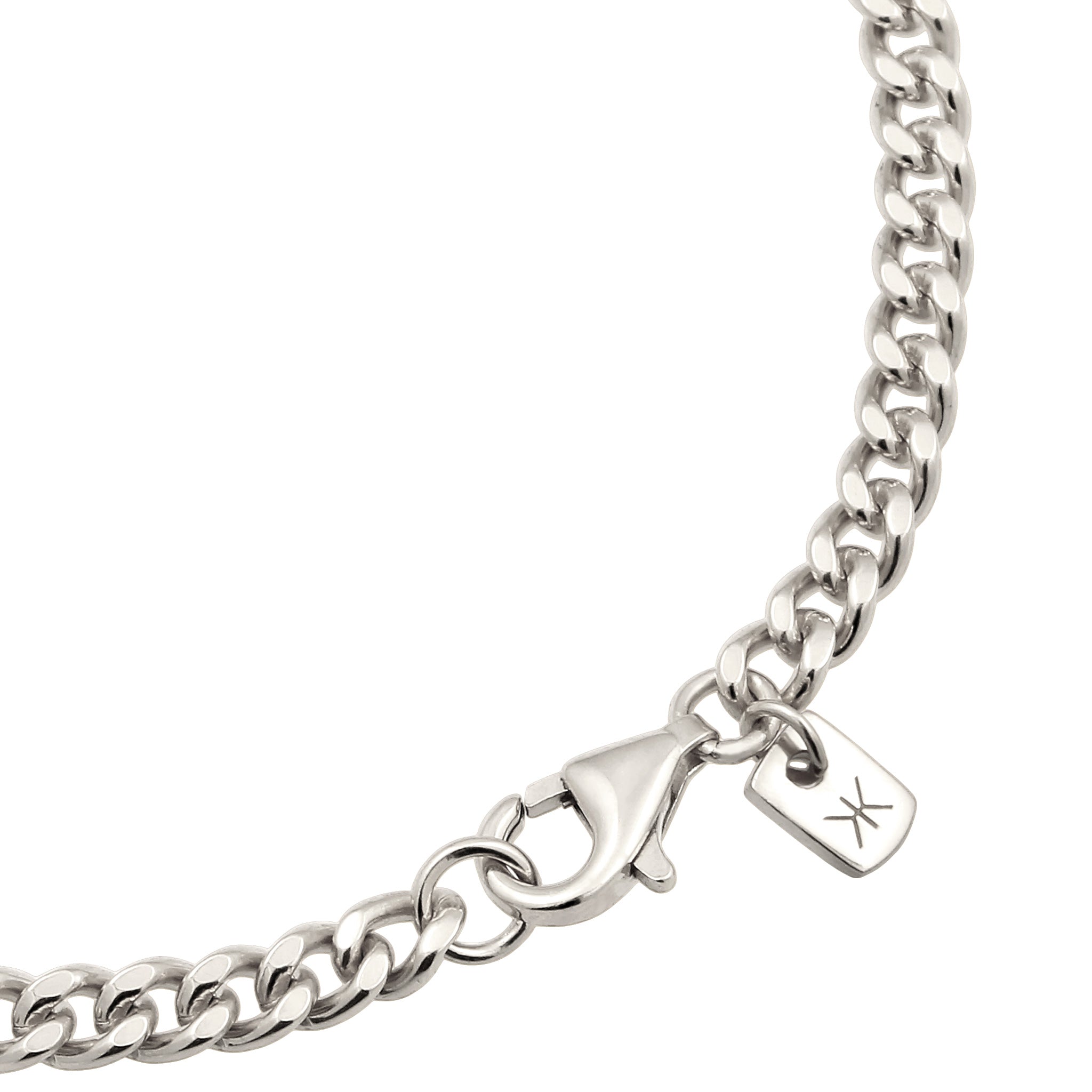 Silber - KUZZOI | Armband Panzerkette | Emaille (Schwarz) | 925 Sterling Silber