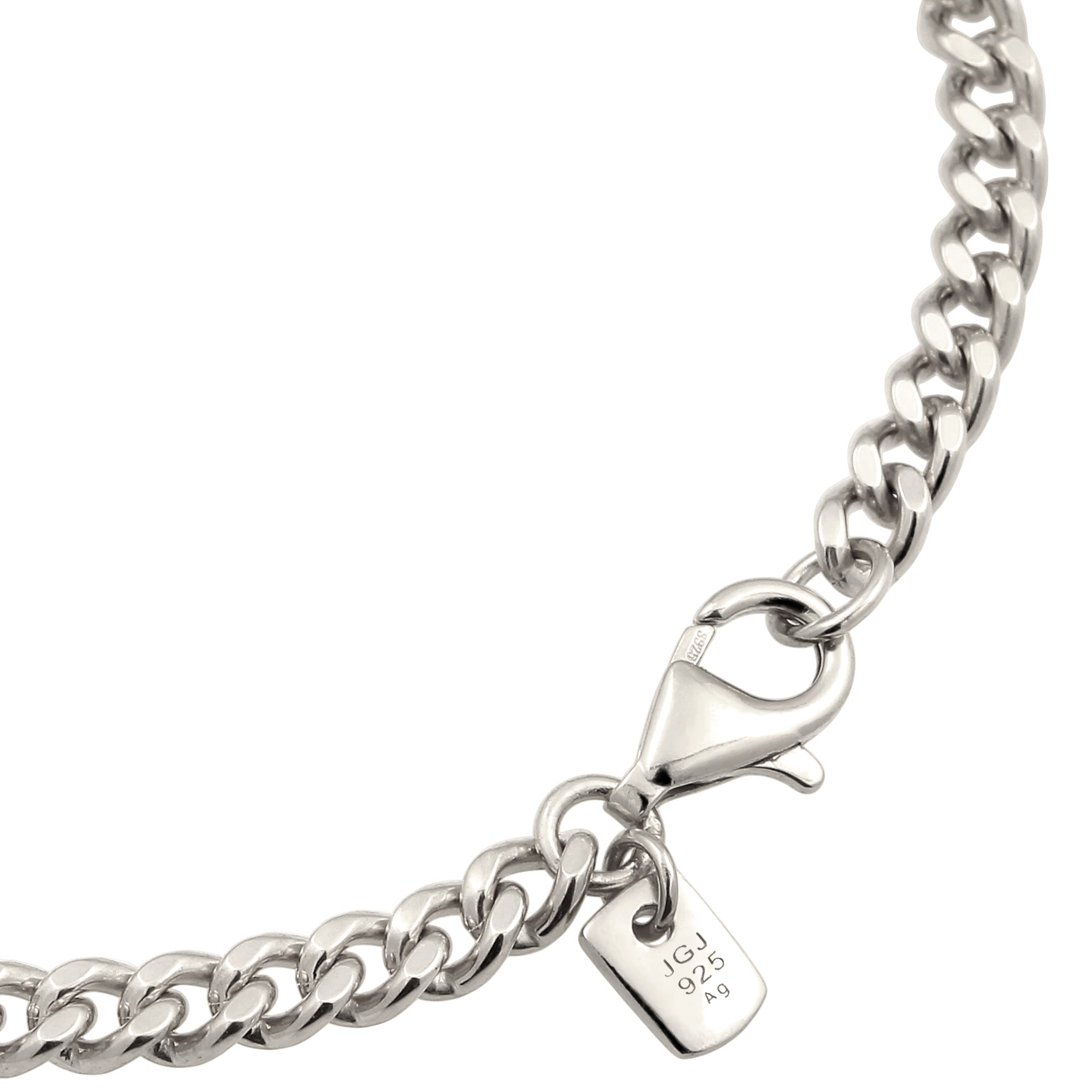 Silber - KUZZOI | Armband Panzerkette | Emaille (Schwarz) | 925 Sterling Silber