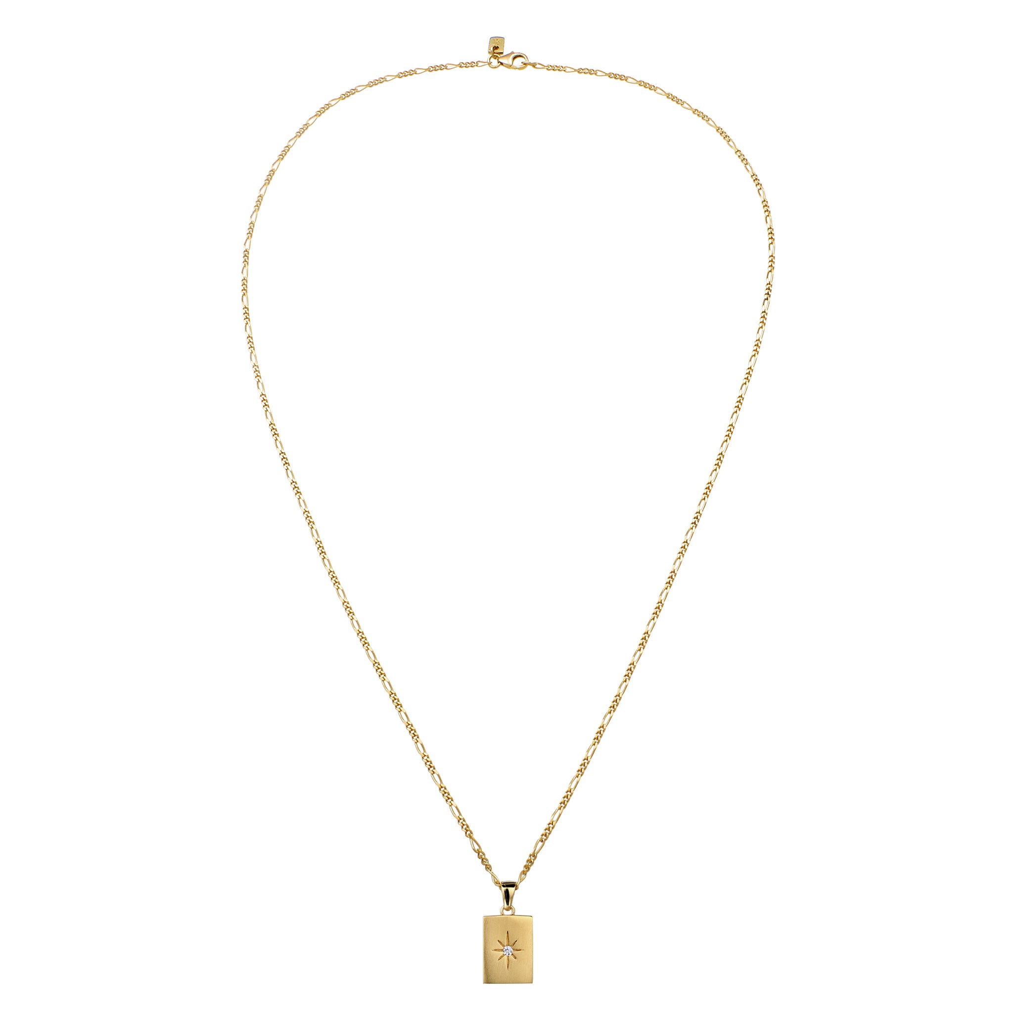Gold - KUZZOI | Halskette mit Topas | Stern Rechteck | 925 Sterling Silber vergoldet