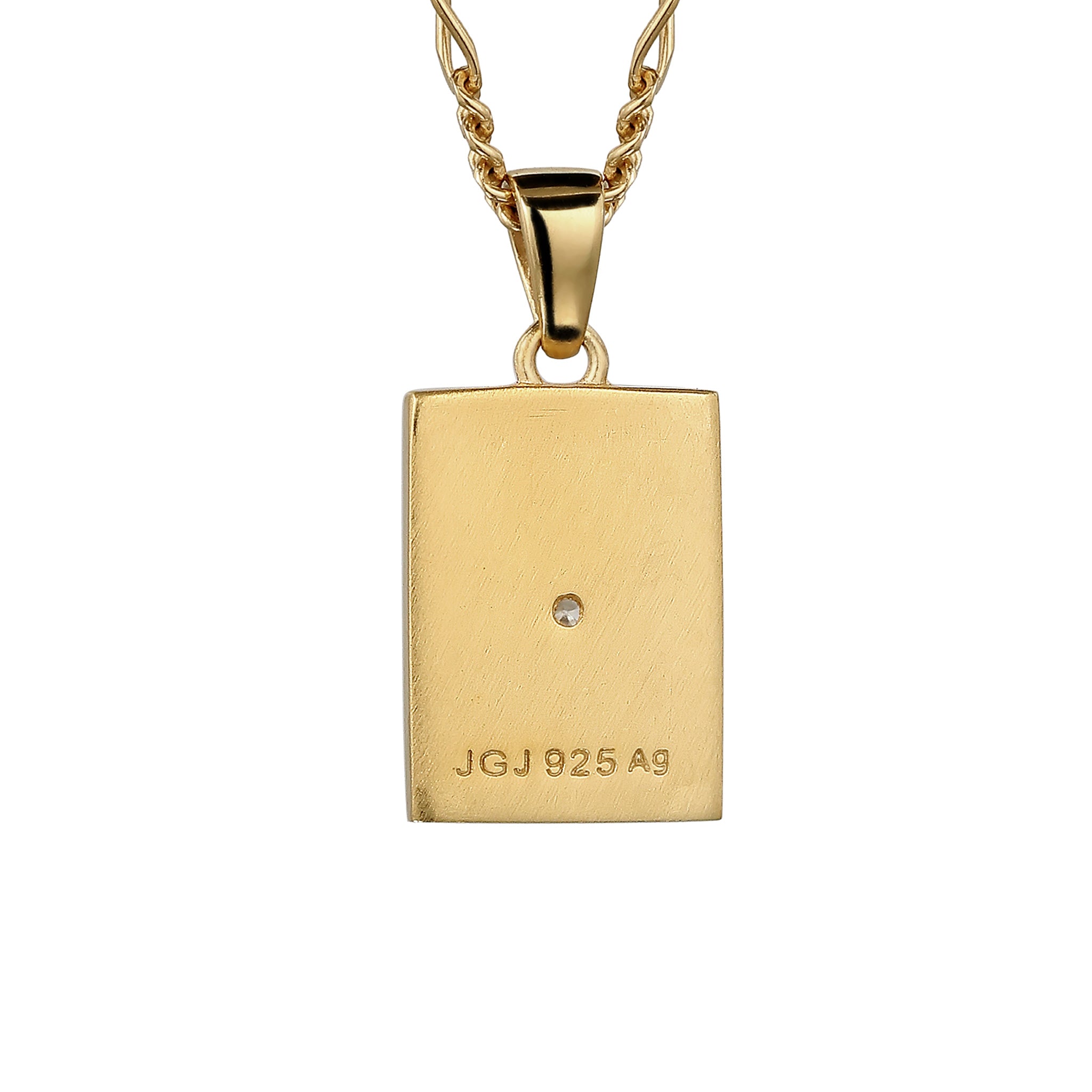 Gold - KUZZOI | Halskette Stern Rechteck | Topas (Weiß)| 925 Sterling Silber vergoldet