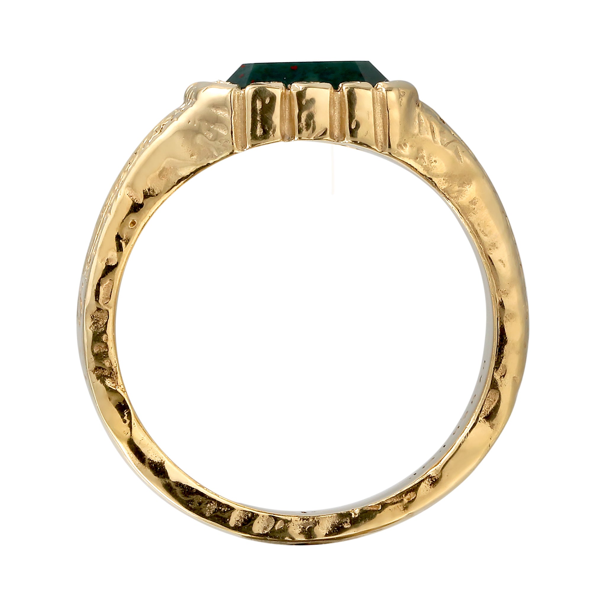 Gold - KUZZOI | Ring Rechteck | Quarz (Grün) | 925 Sterling Silber vergoldet