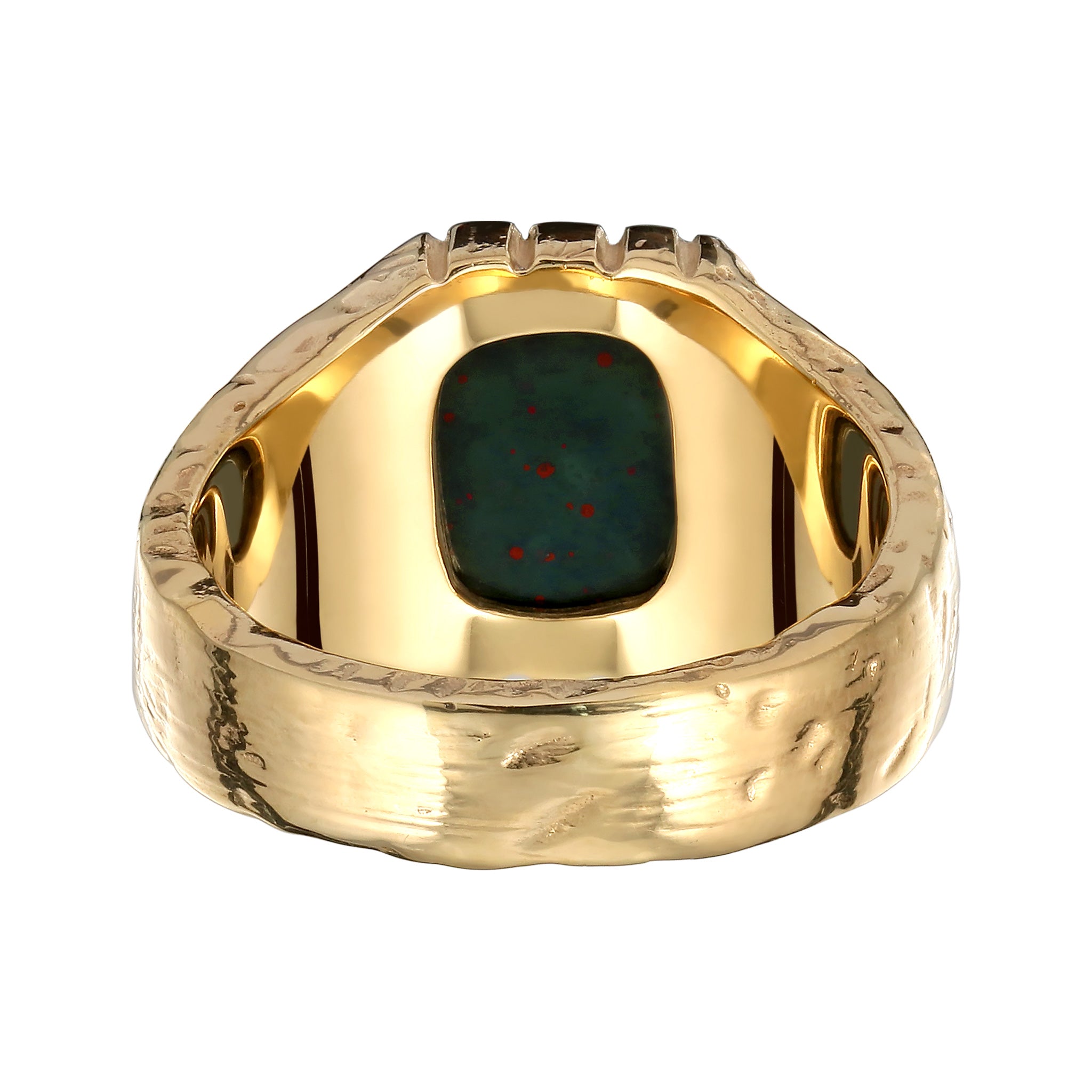 Gold - KUZZOI | Siegelring Vintage | Quarz (Grün) | 925 Sterling Silber vergoldet