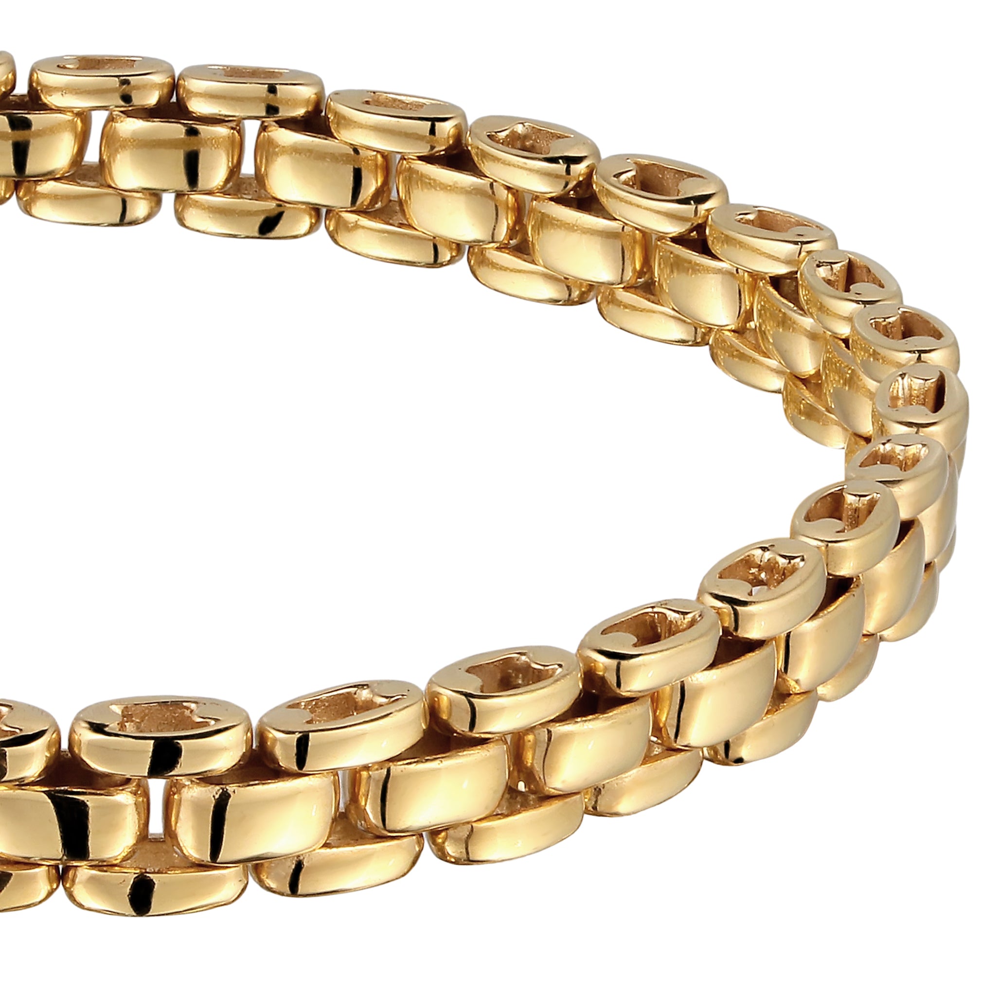 Gold - KUZZOI | Armband Weave Chain | 925 Sterling Silber vergoldet