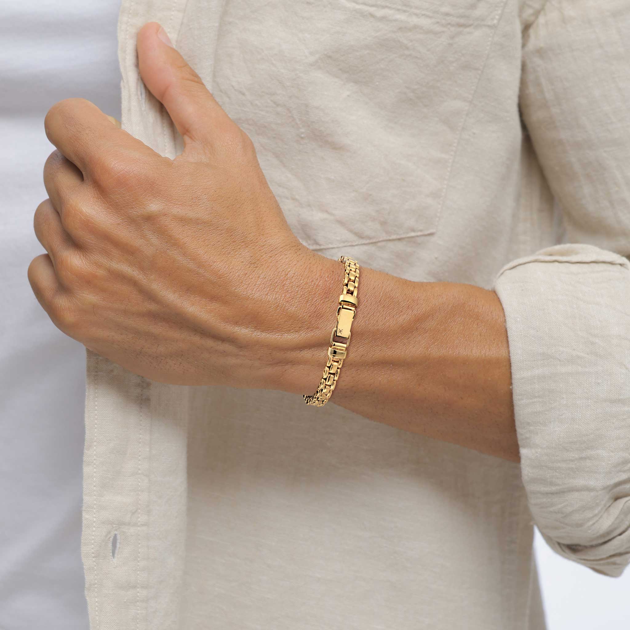 Gold - KUZZOI | Armband Weave Chain | 925 Sterling Silber vergoldet