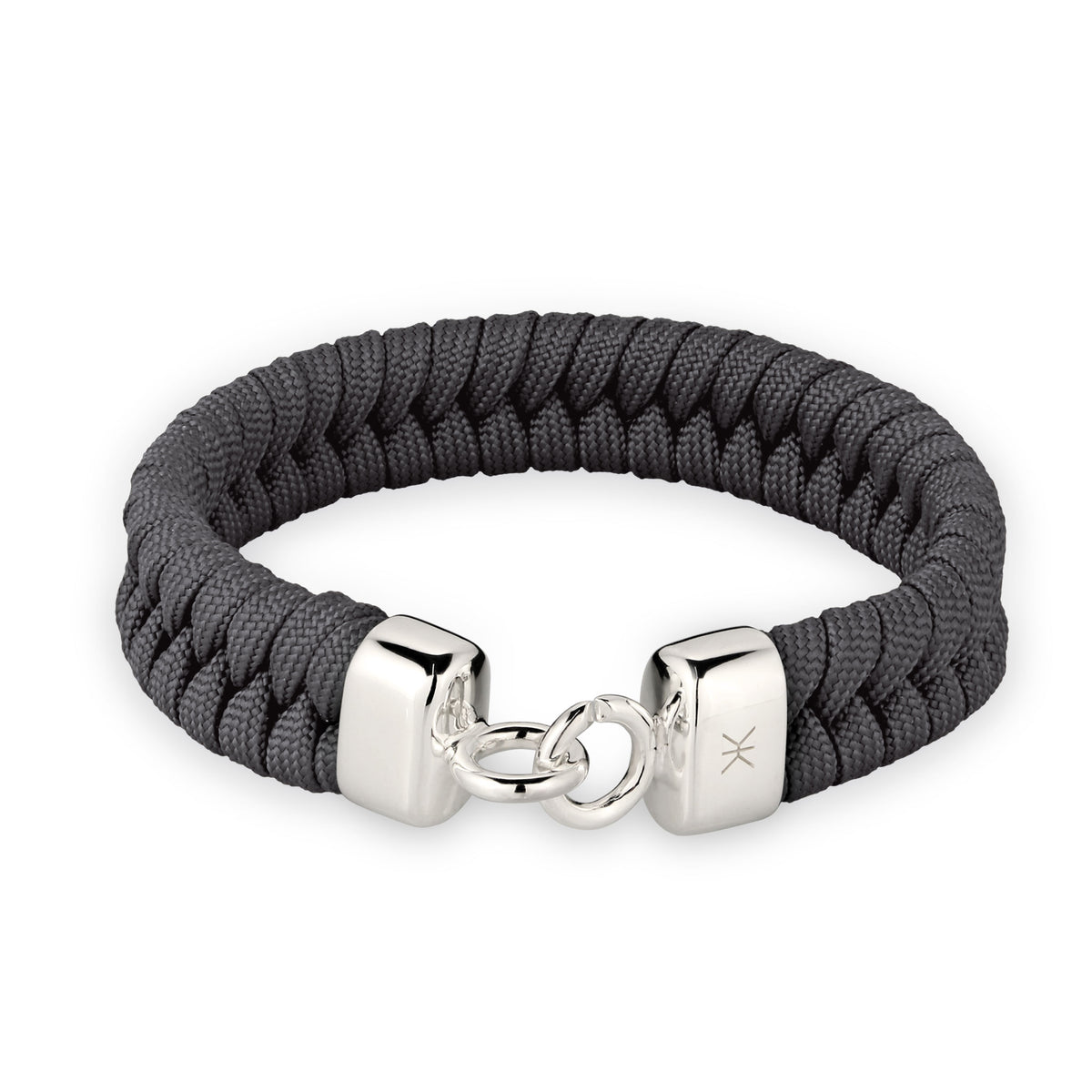 Grau - KUZZOI | Armband Braid Paracord | Nylon (Grau) | 925 Sterling Silber