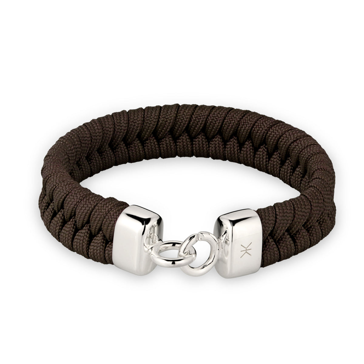 Braun - KUZZOI | Armband Braid Paracord | Nylon (Braun) | 925 Sterling Silber