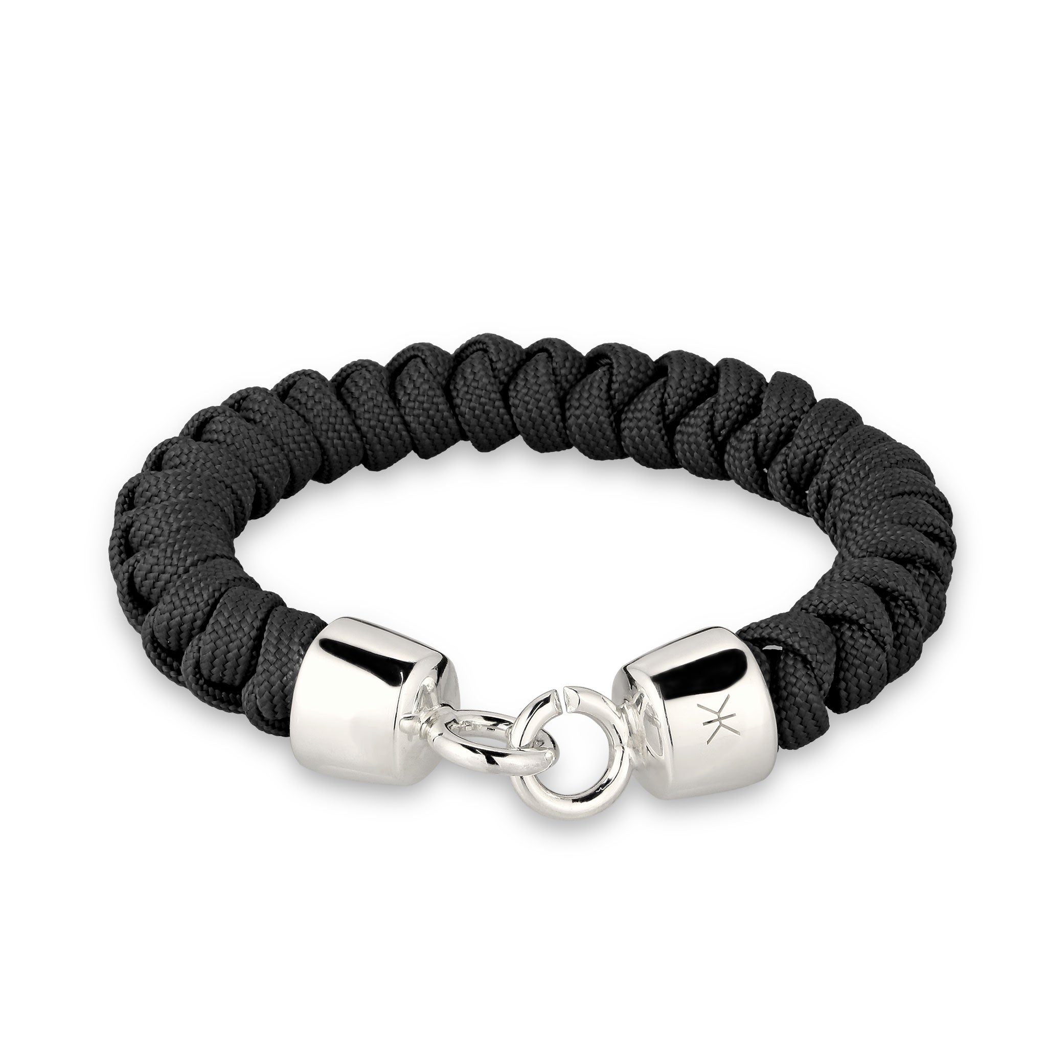 Grau - KUZZOI | Armband Rope Paracord | Nylon (Grau) | 925 Sterling Silber
