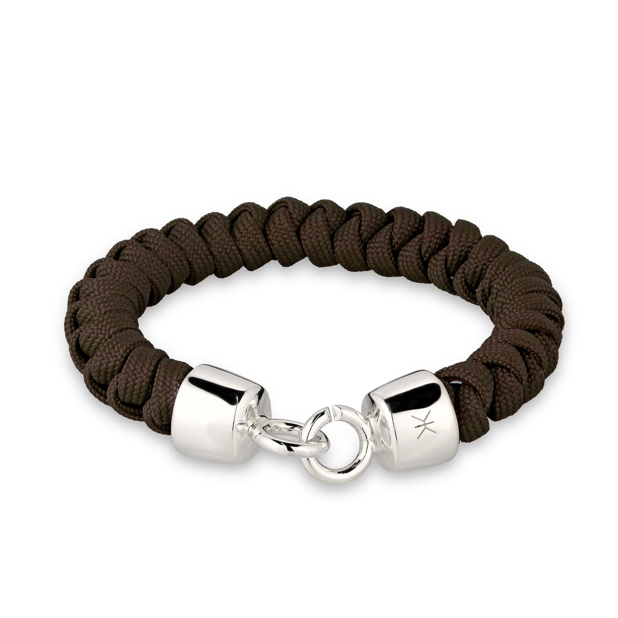 Braun - KUZZOI | Armband Rope Paracord | Nylon (Braun) | 925 Sterling Silber