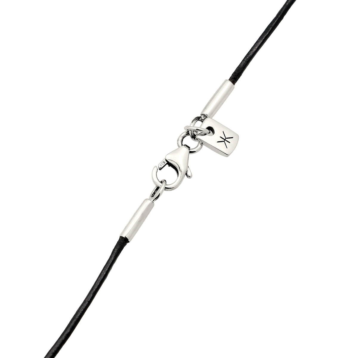 Silber - KUZZOI | Halskette Leder | Kreis Organic | 925 Sterling Silber