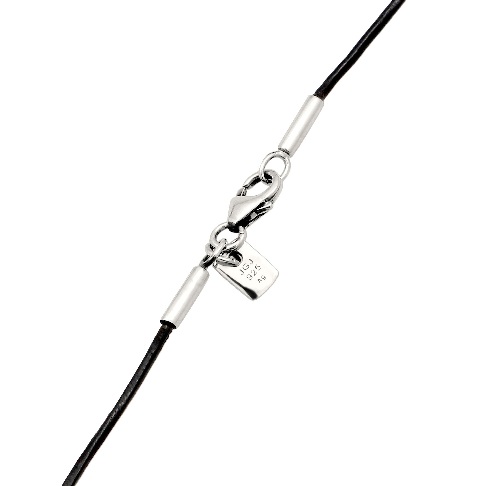 Silber - KUZZOI | Halskette Leder | Kreis Organic | 925 Sterling Silber