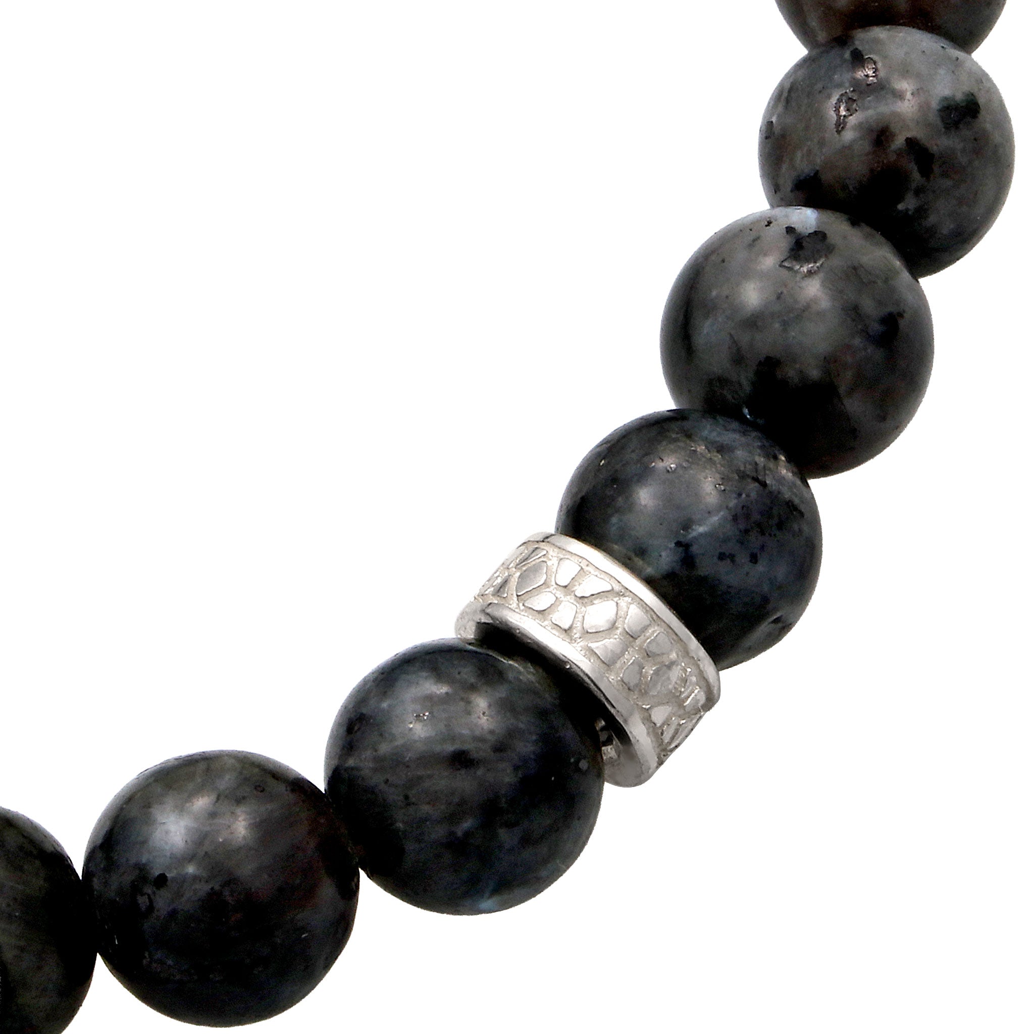 Silber - KUZZOI | Armband Tigerkopf | Lava Beads (Grau) | 925 Sterling Silber