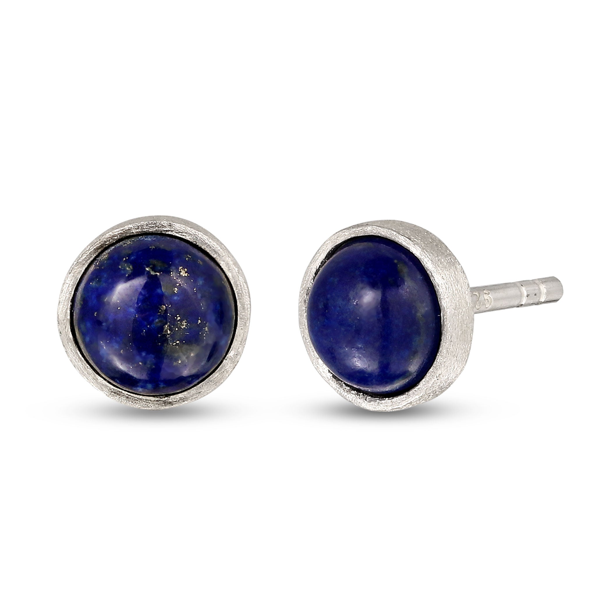 Silber - KUZZOI | Ohrstecker | Lapislazuli (Blau) | 925 Sterling Silber