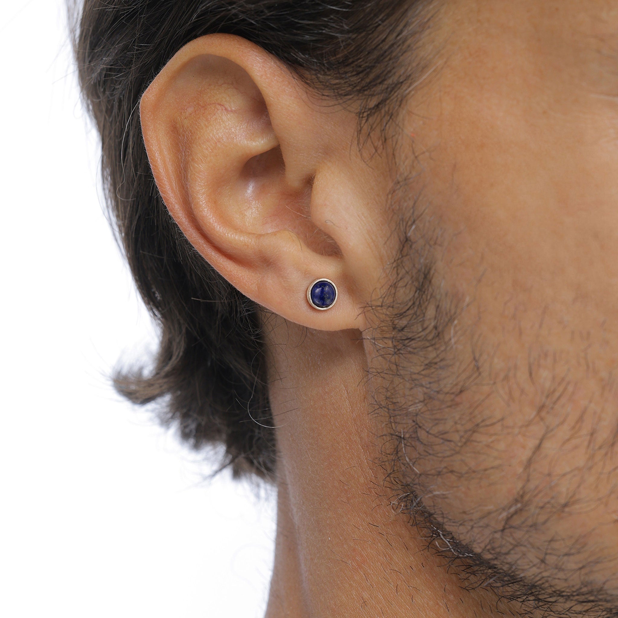 Silber - KUZZOI | Ohrstecker | Lapislazuli (Blau) | 925 Sterling Silber