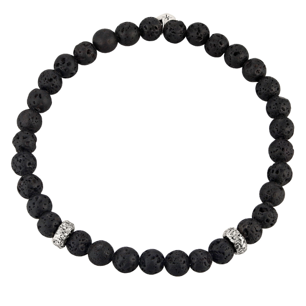 Schwarz - KUZZOI | Armband | Lava Beads (Schwarz) | 925 Sterling Silber