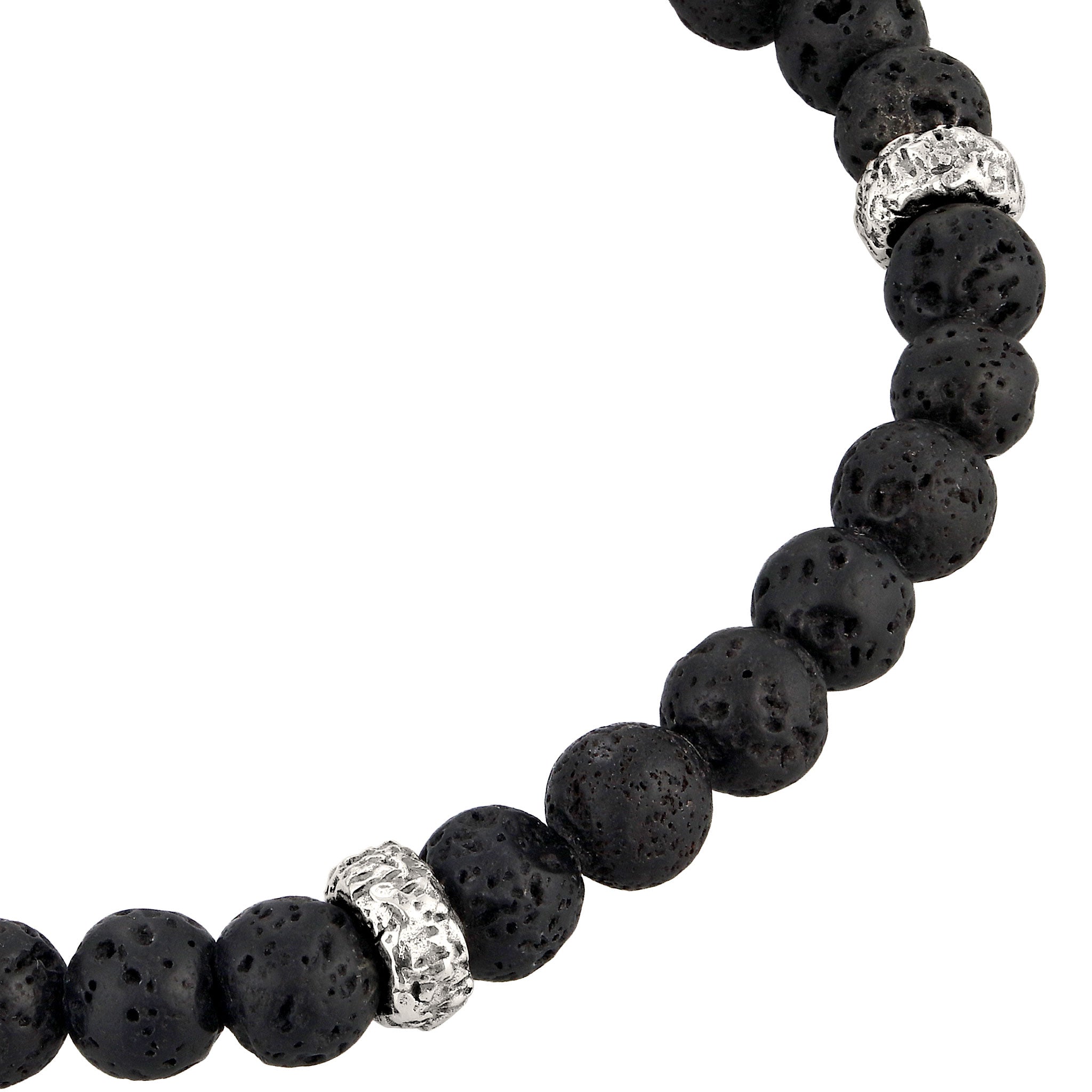Schwarz - KUZZOI | Armband | Lava Beads (Schwarz) | 925 Sterling Silber