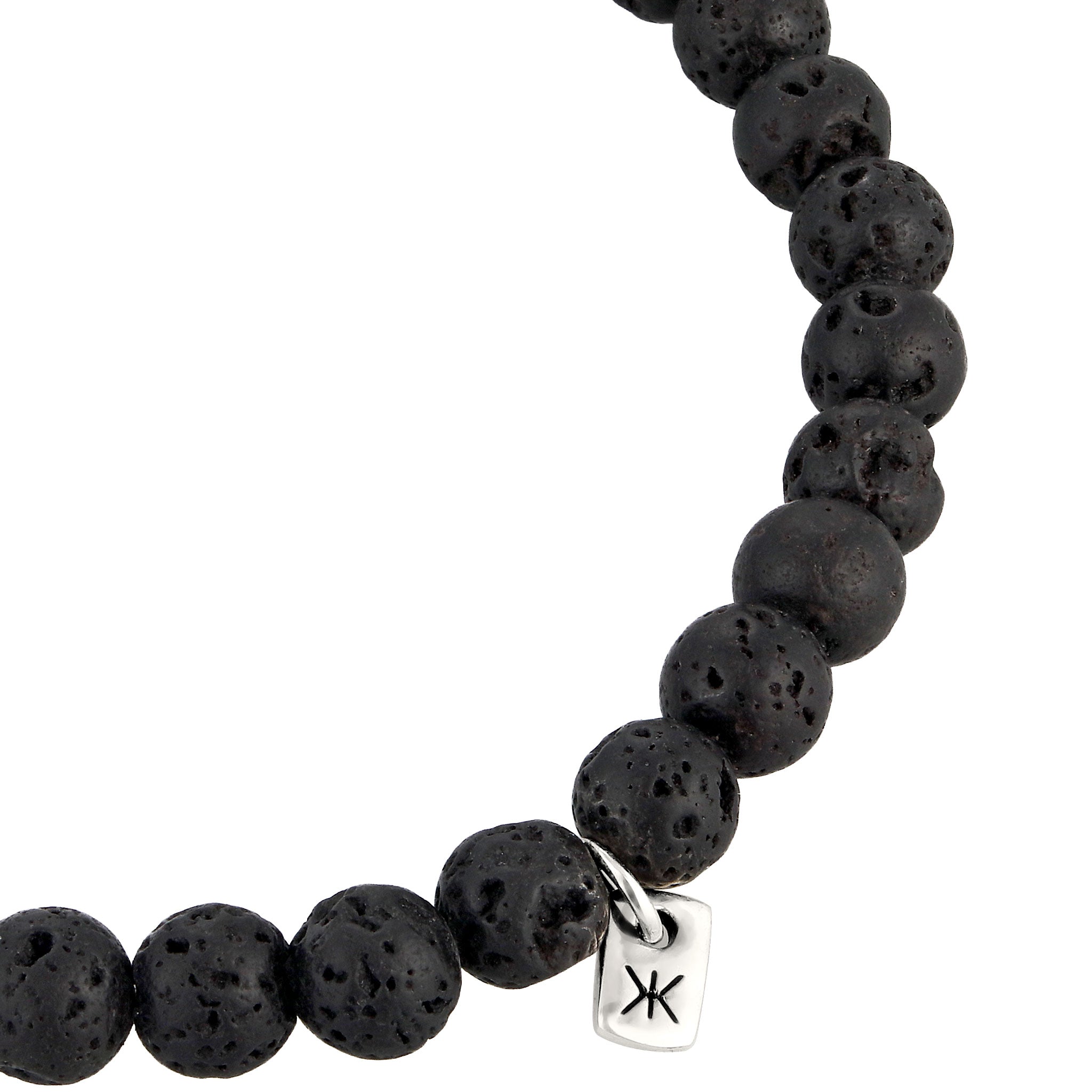 Schwarz - KUZZOI | Armband | Lava Beads (Schwarz) | 925 Sterling Silber