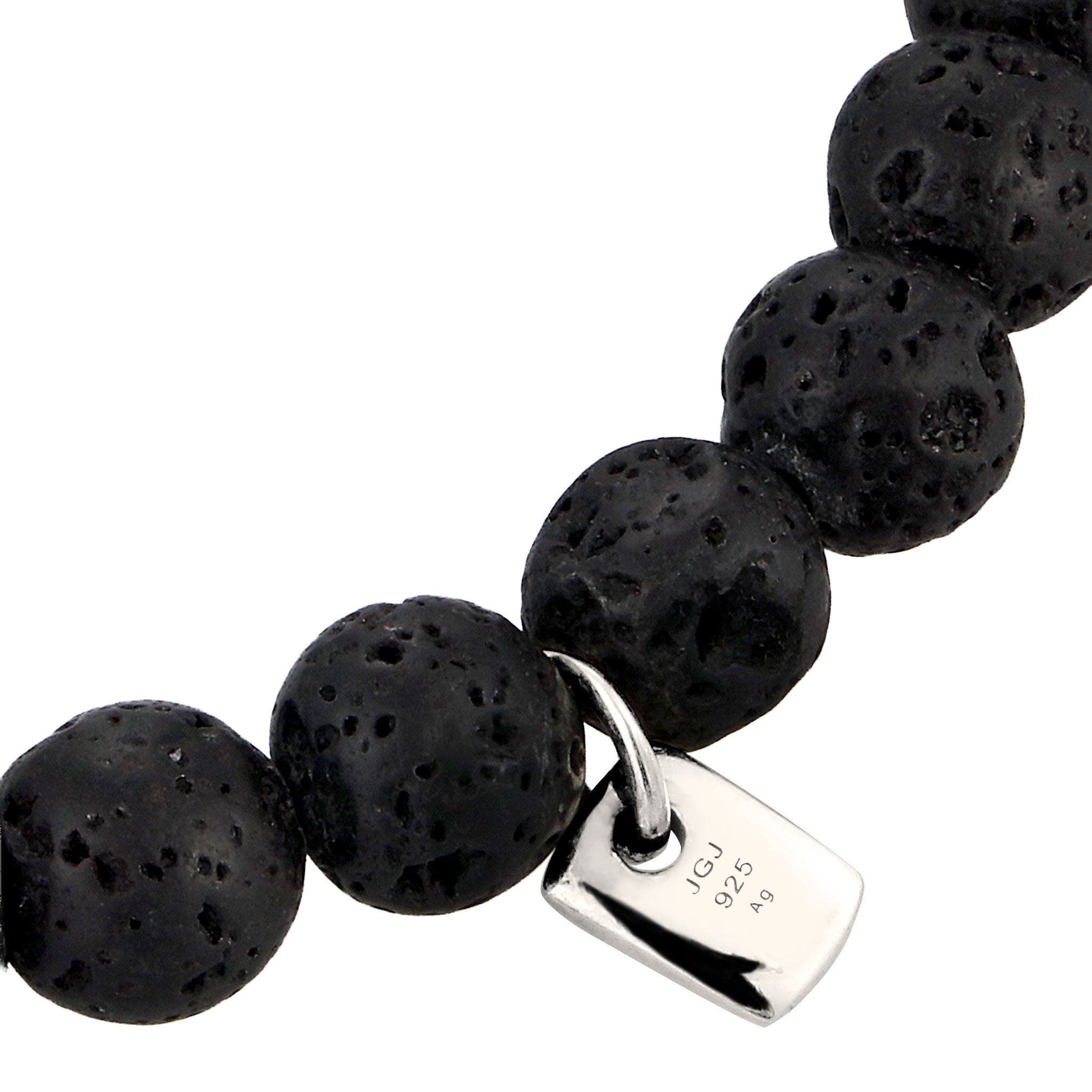 Schwarz - KUZZOI | Armband | Lava Beads (Schwarz) | 925 Sterling Silber
