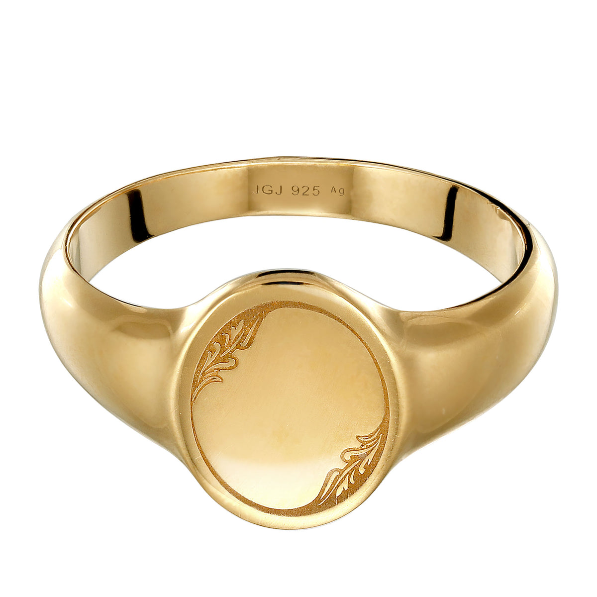 Gold - KUZZOI | Siegelring | Oval | 925 Sterling Silber vergoldet